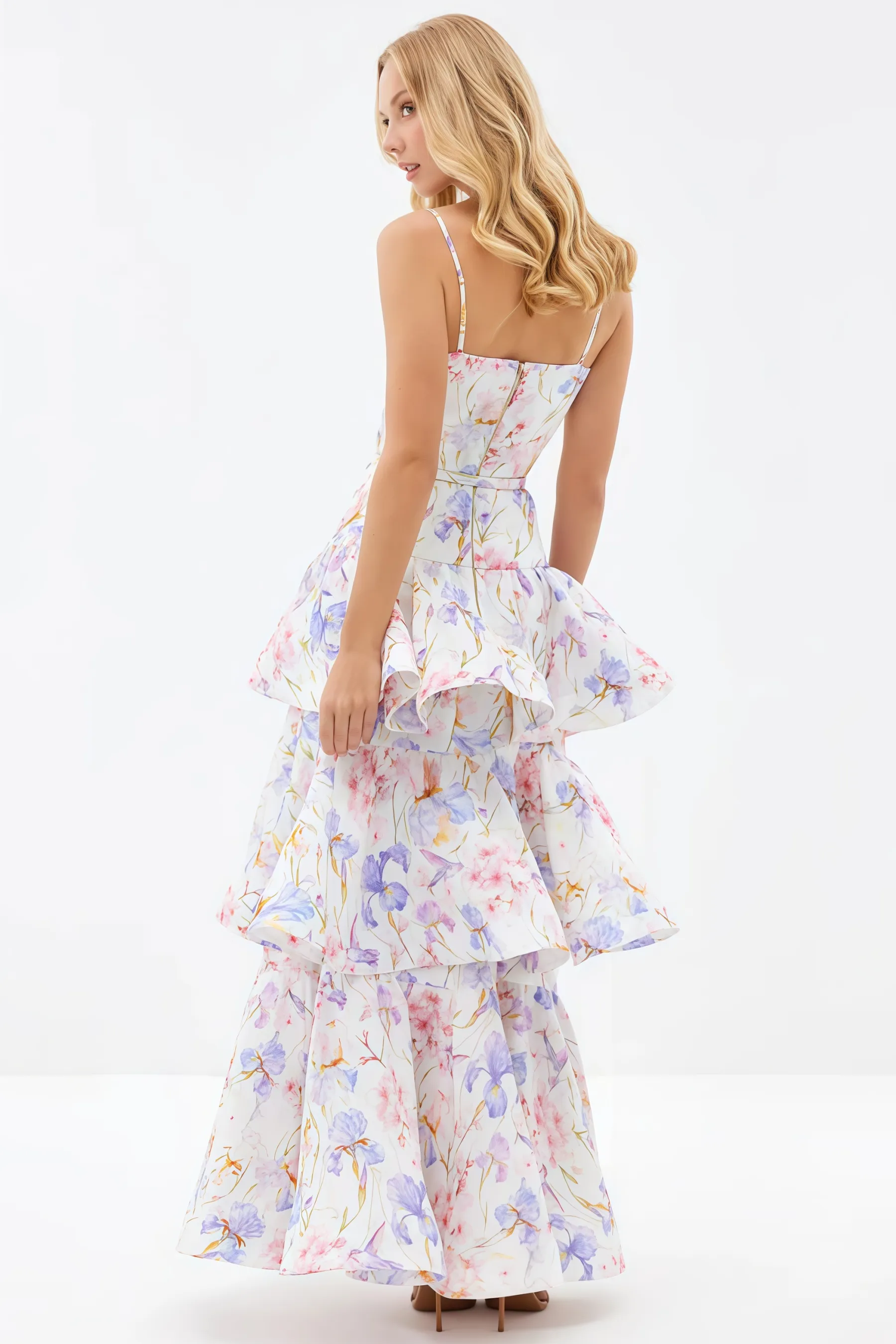 Mirkrt Strapless Floral Maxi Dress
