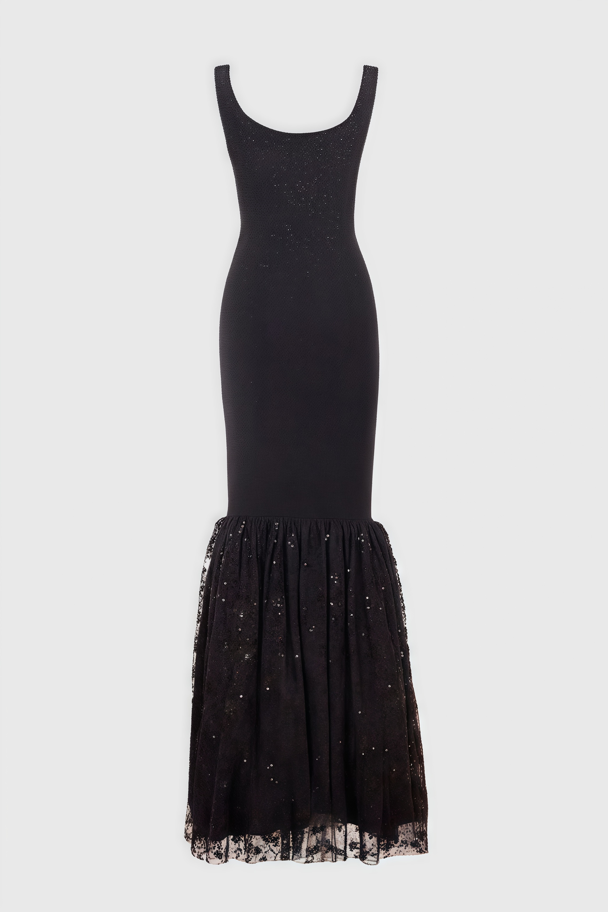 Hadiela Black Mesh Maxi Dress