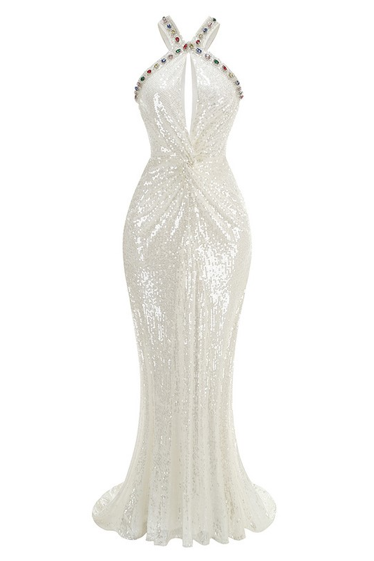 Oria Neck-hanging Cut-out Maxi Dress