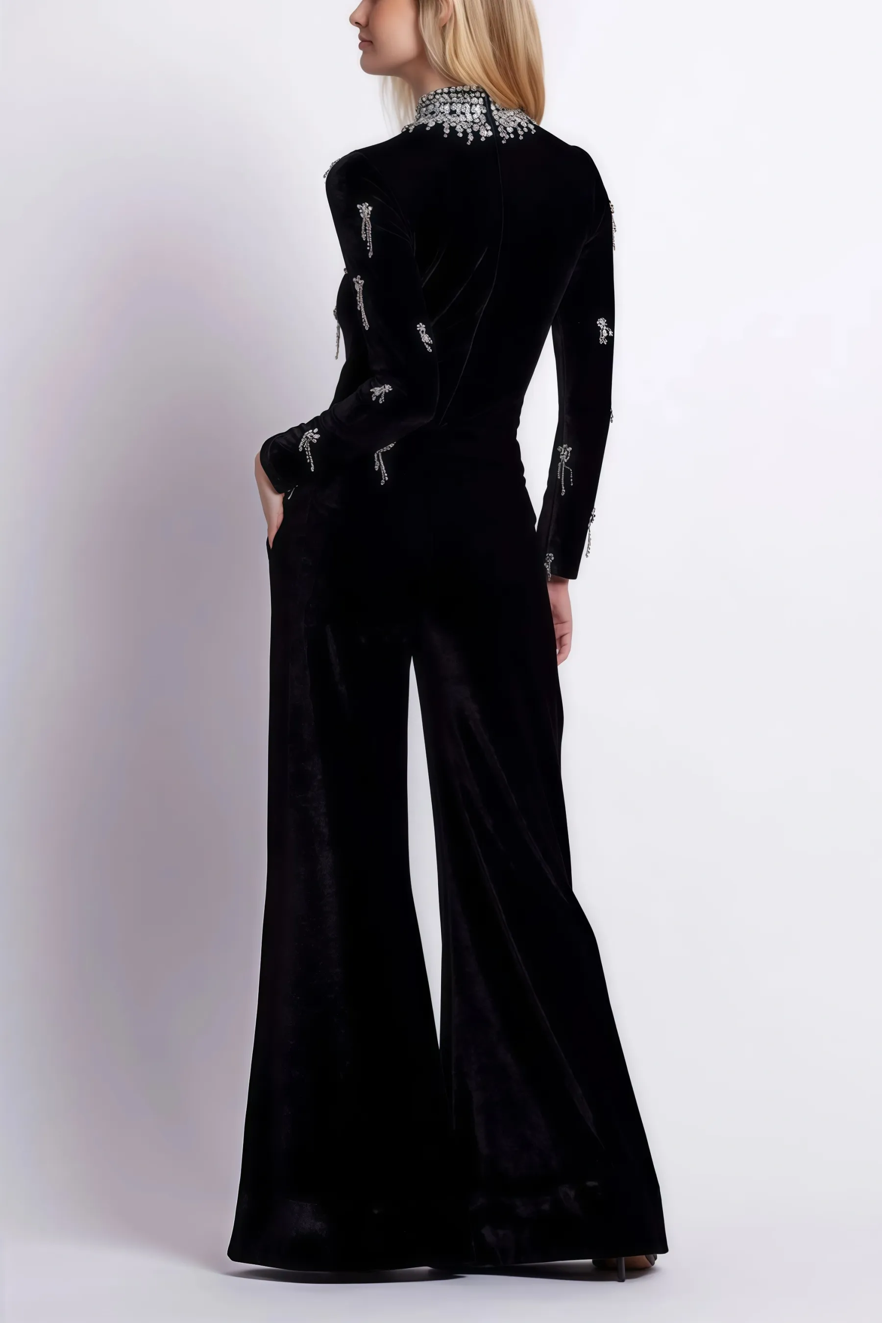Xerca Rhinestone Embroidered Jumpsuit