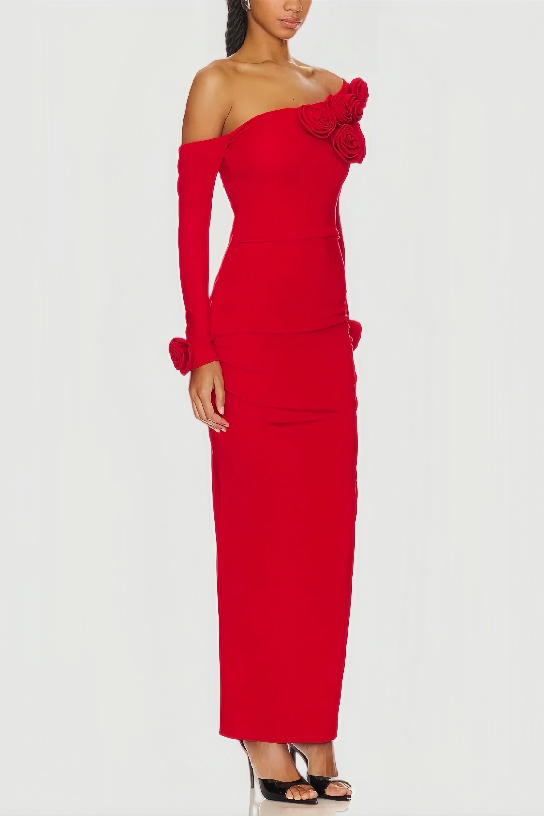 Isla 3D Floral Pleated Maxi Dress