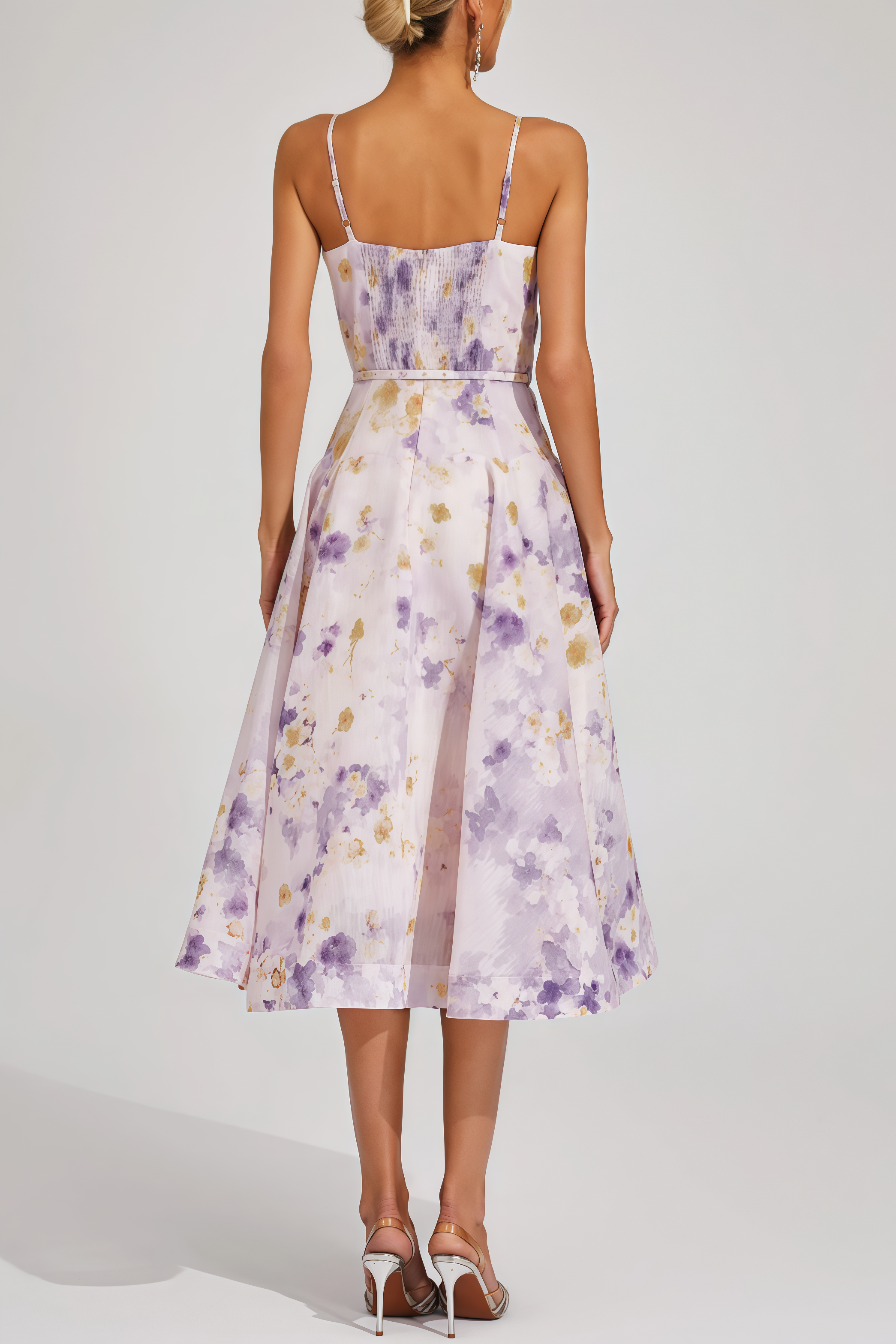 Laurns Purple Holiday Slip Midi Dress