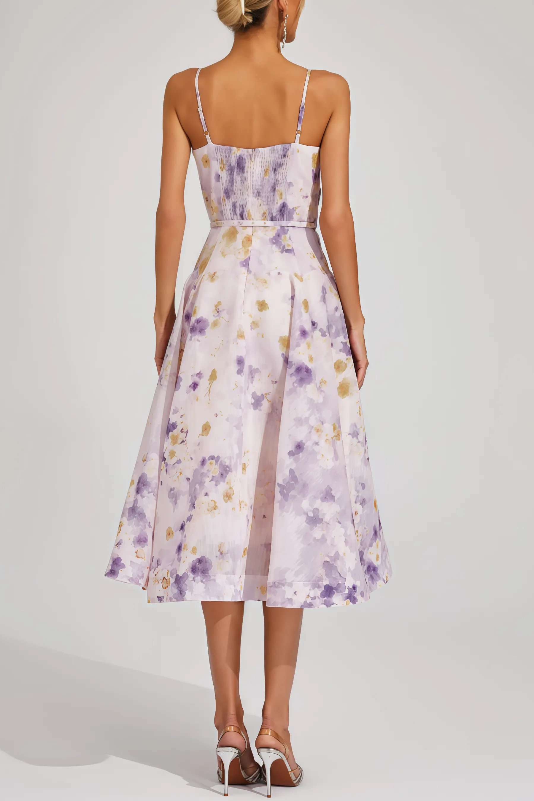 Laurns Purple Holiday Slip Midi Dress