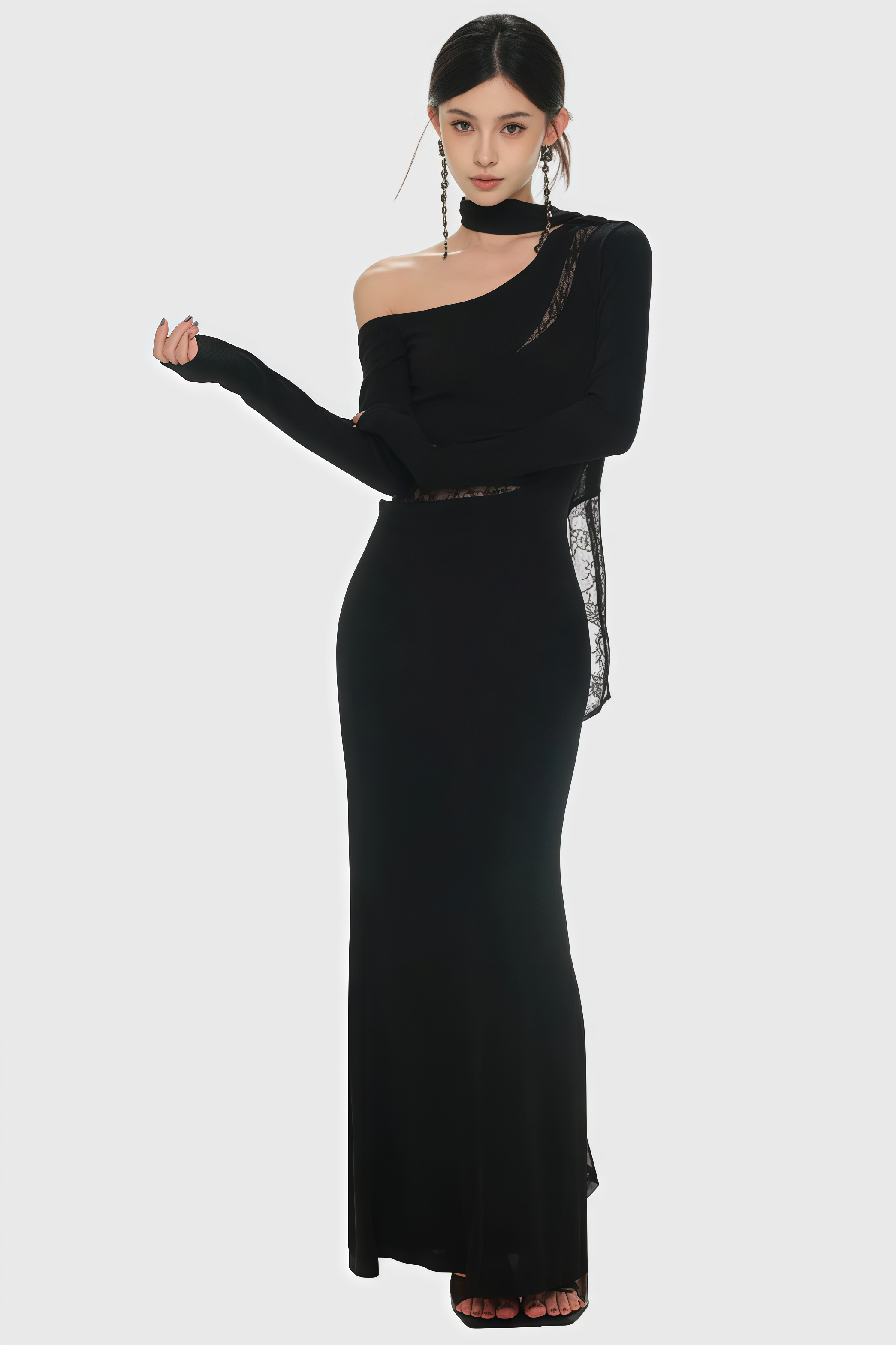 Wynn One Shoulder Lace Maxi Dress