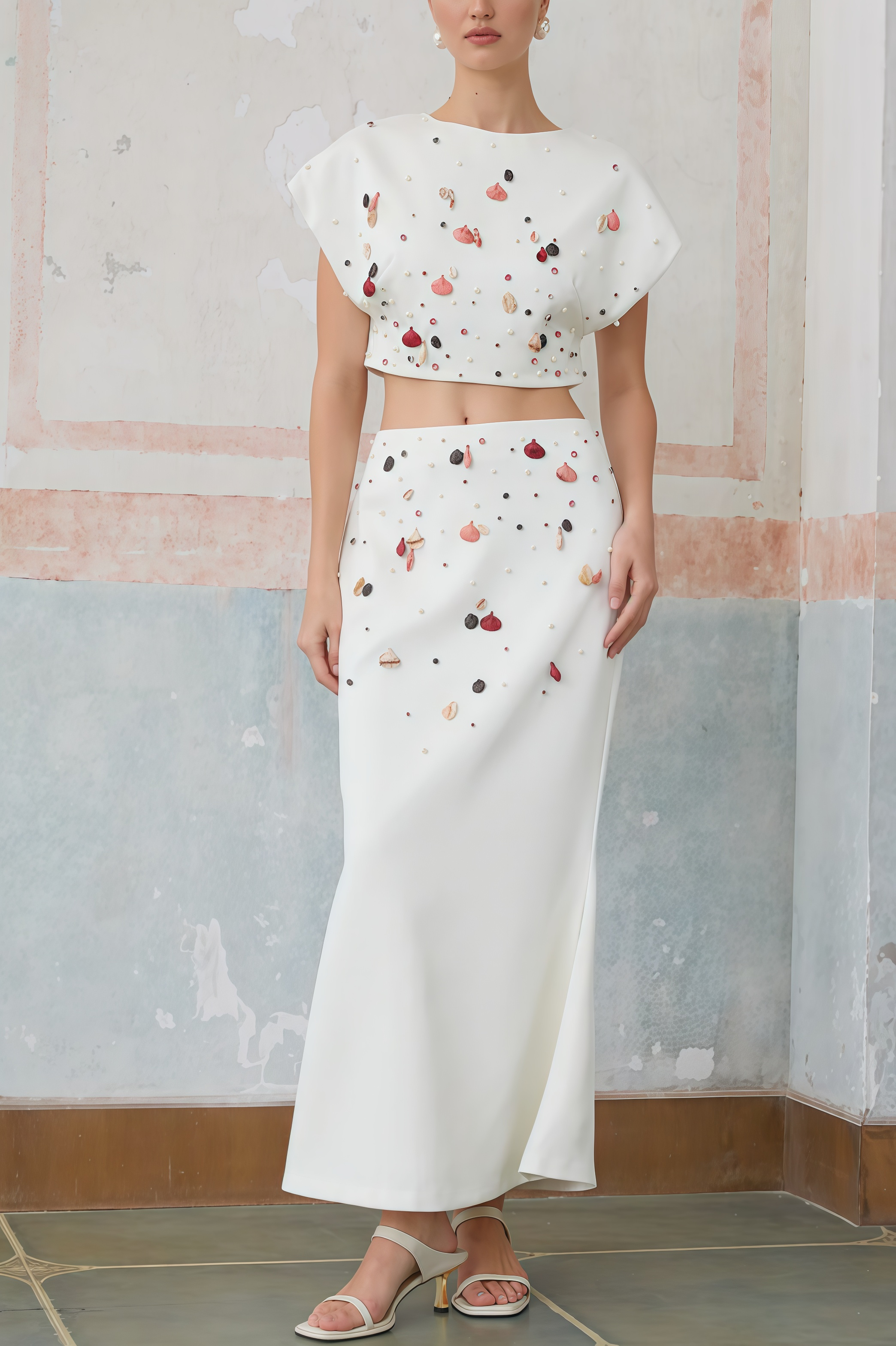 Gavrin Shell Diamond Top Midi Dress Set