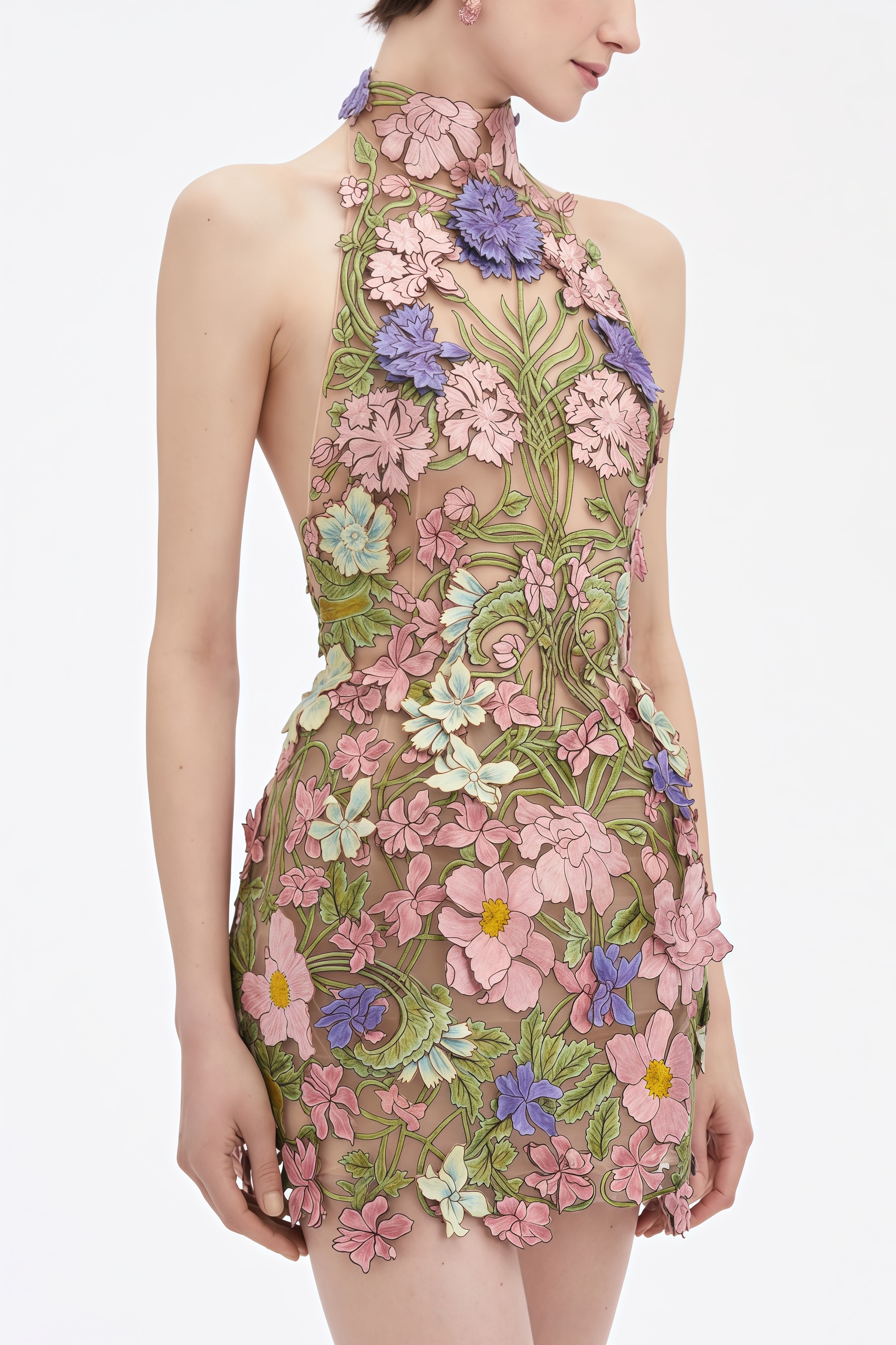 Gloria Embroidered Floral Mini Dress