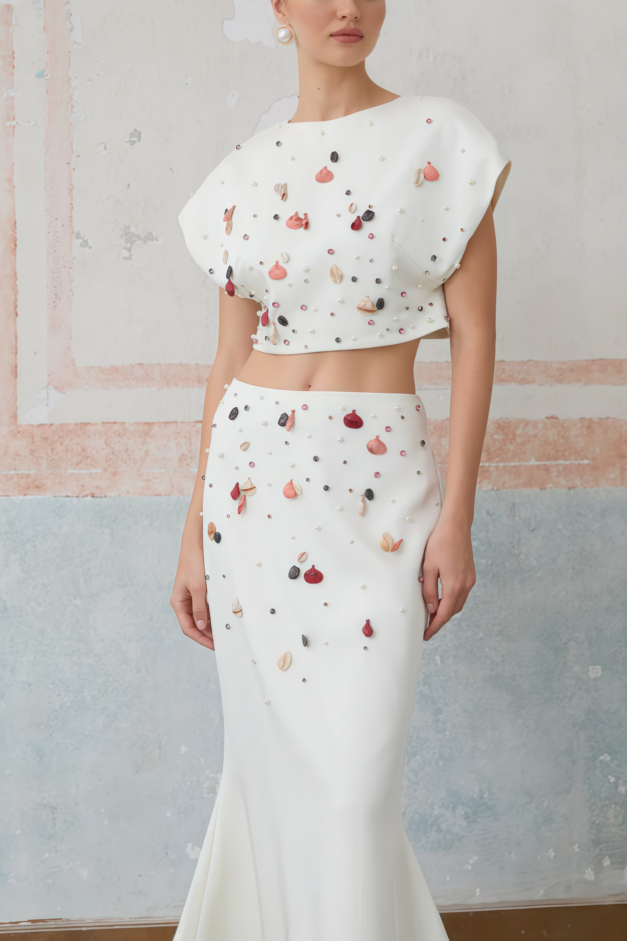 Gavrin Shell Diamond Top Midi Dress Set