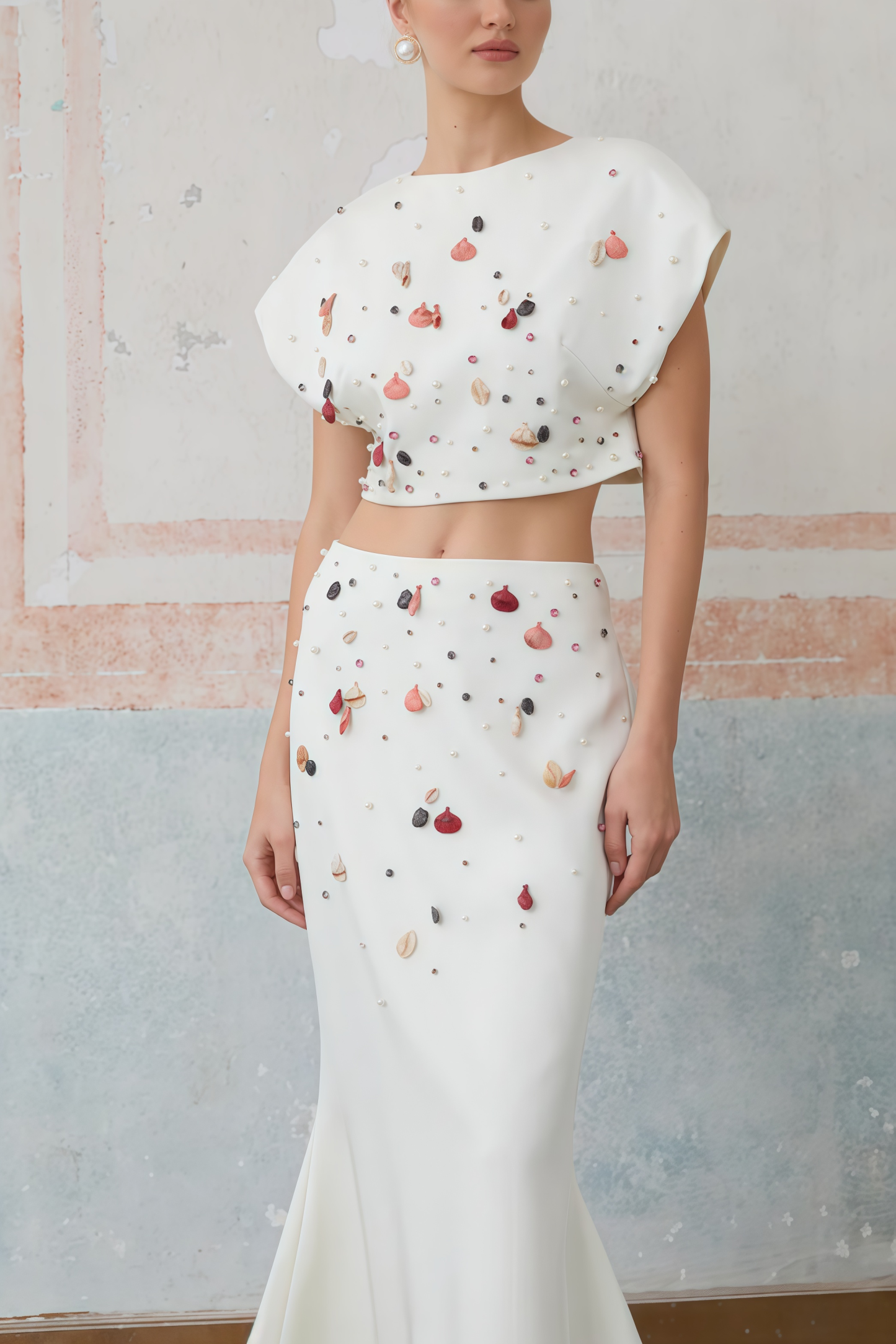 Gavrin Shell Diamond Top Midi Dress Set