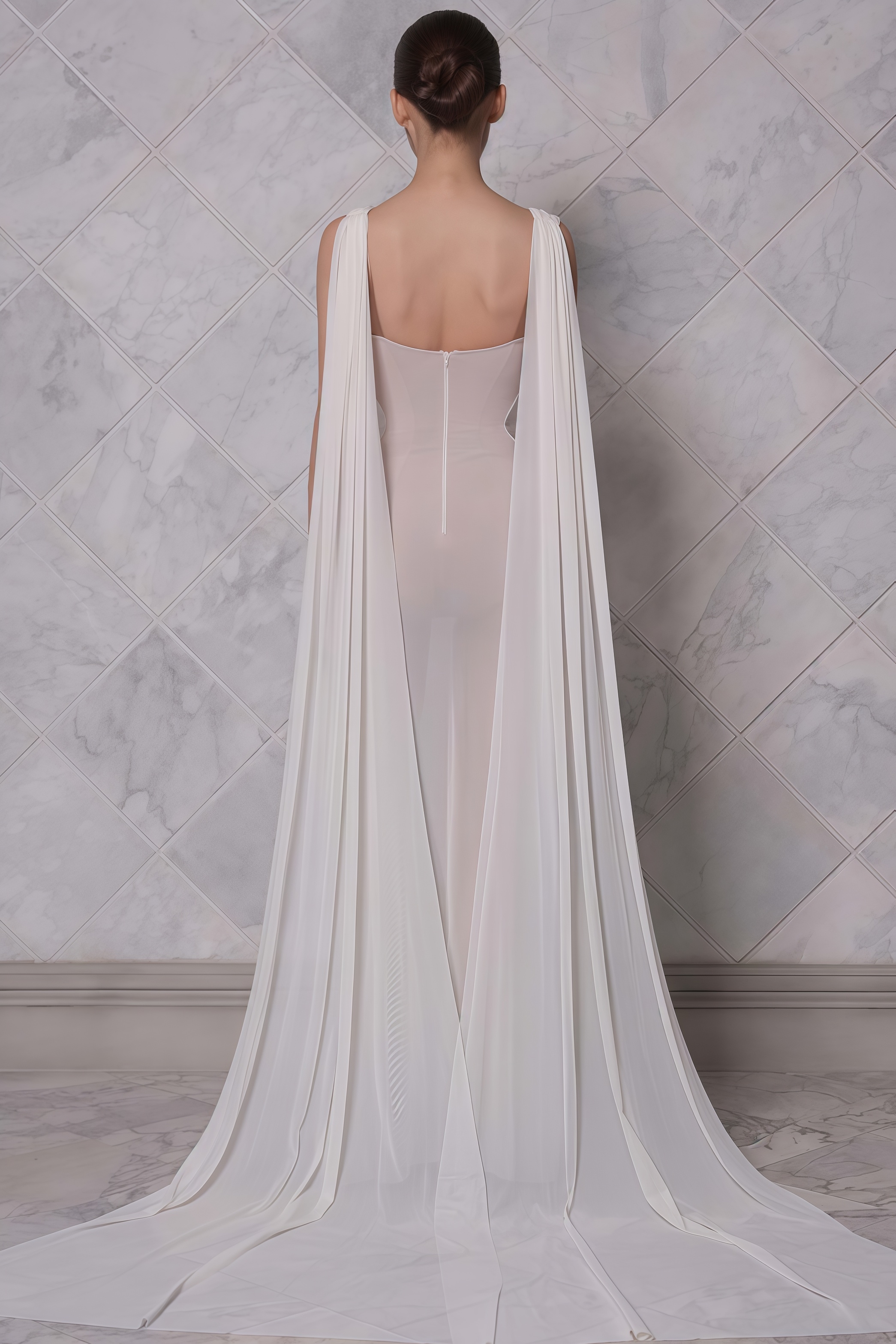 Briard White Backless V-Neck Maxi Dress