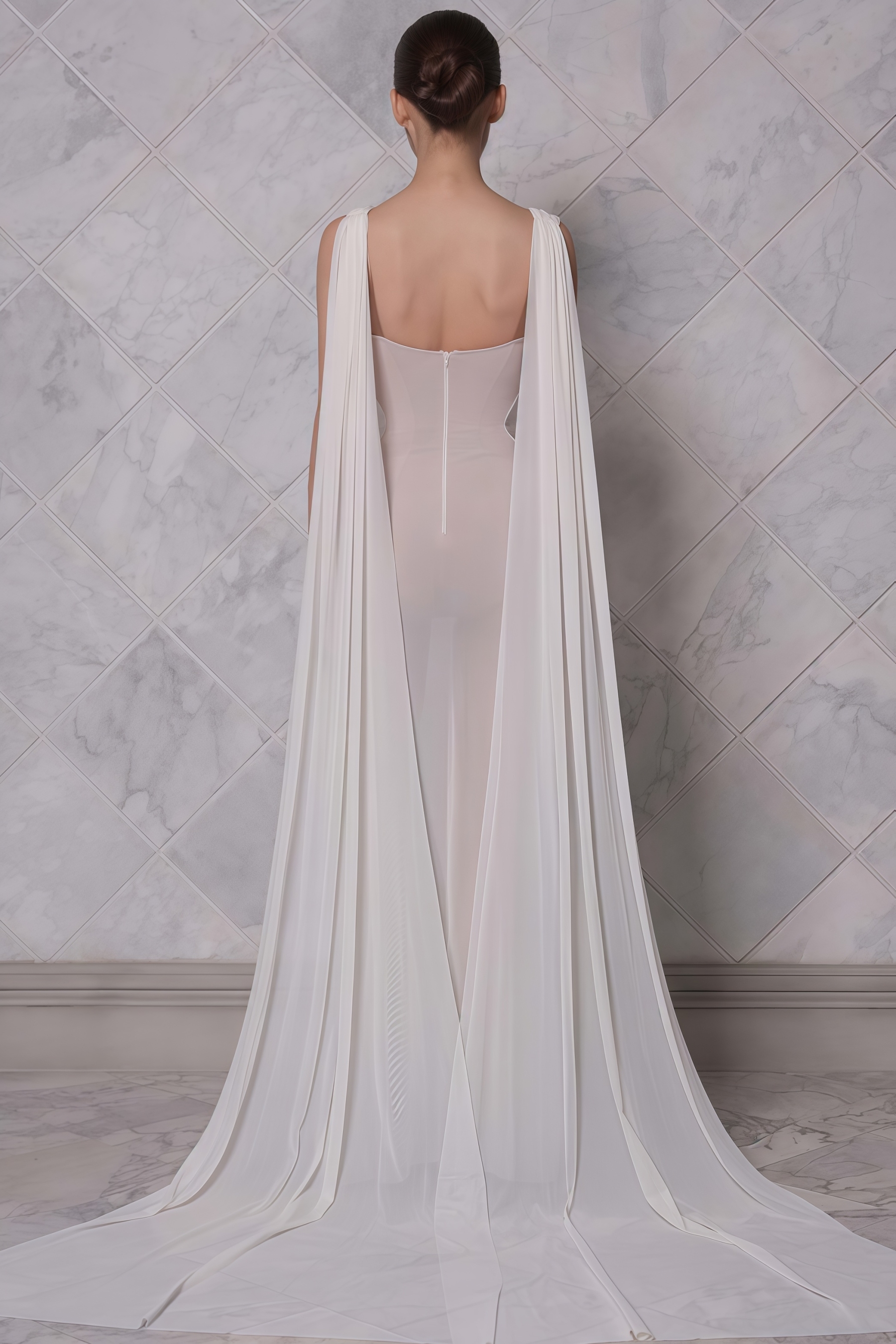 Briard White Backless V-Neck Maxi Dress
