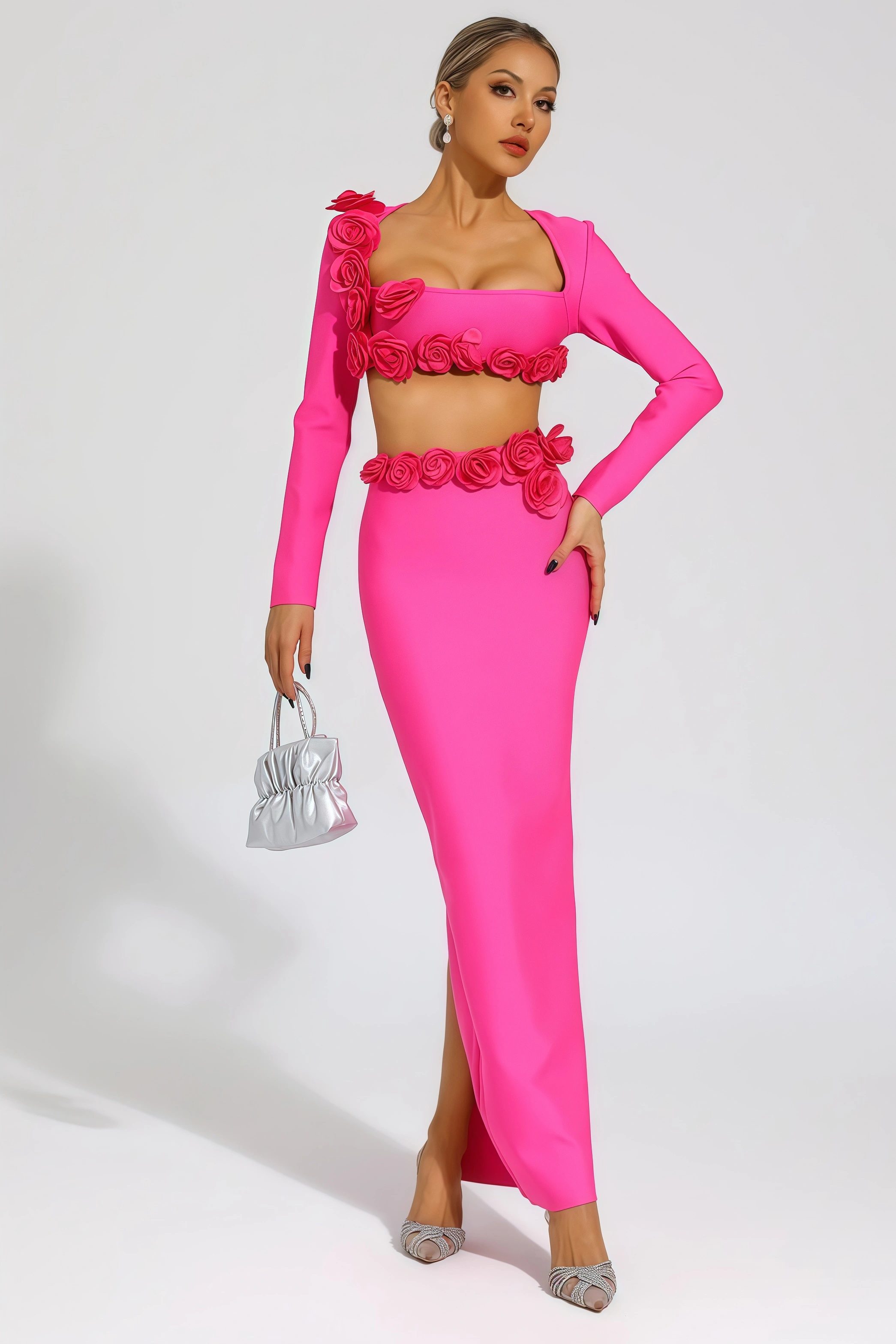 Uri Rose Flower Two Piece Set
