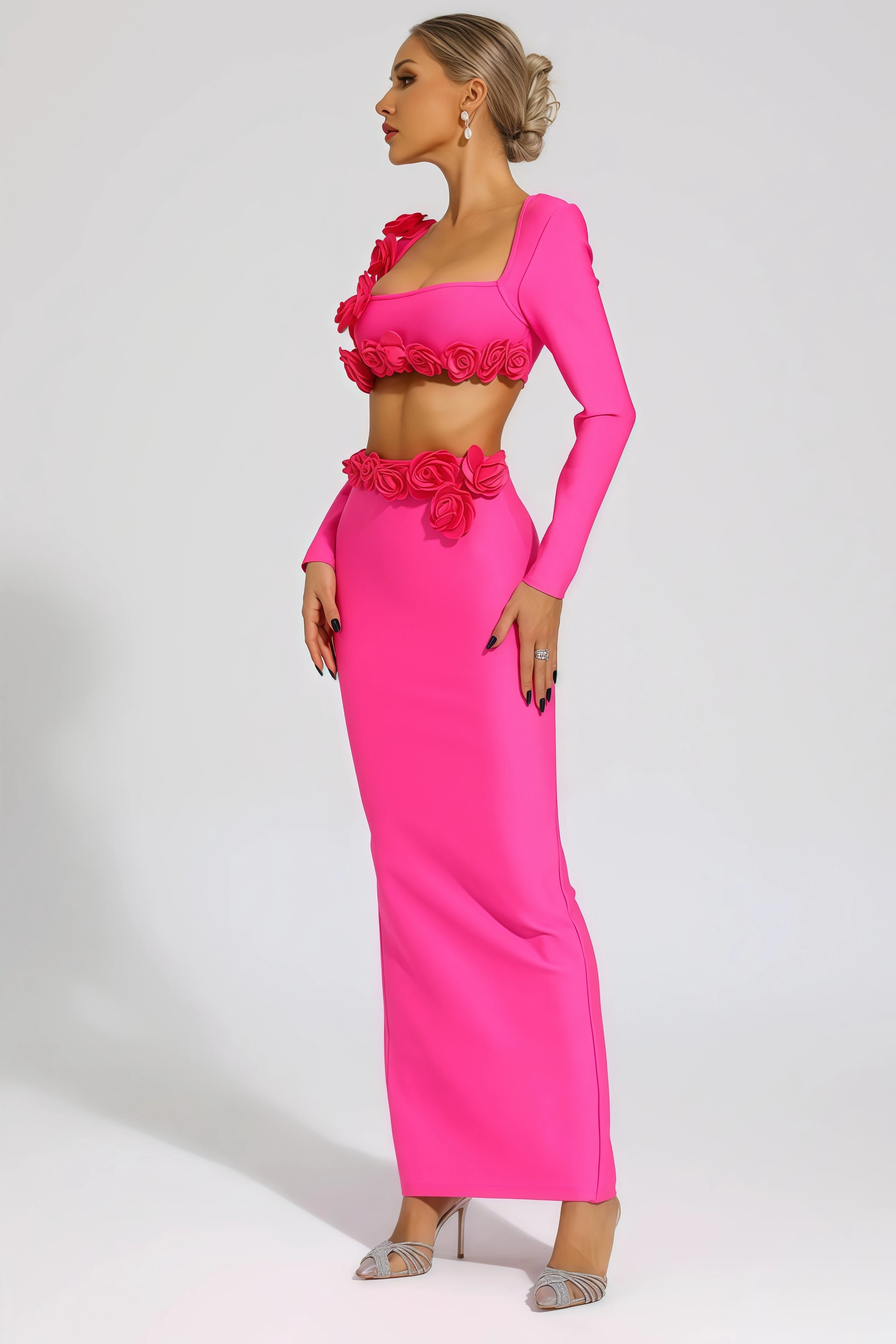 Uri Rose Flower Two Piece Set