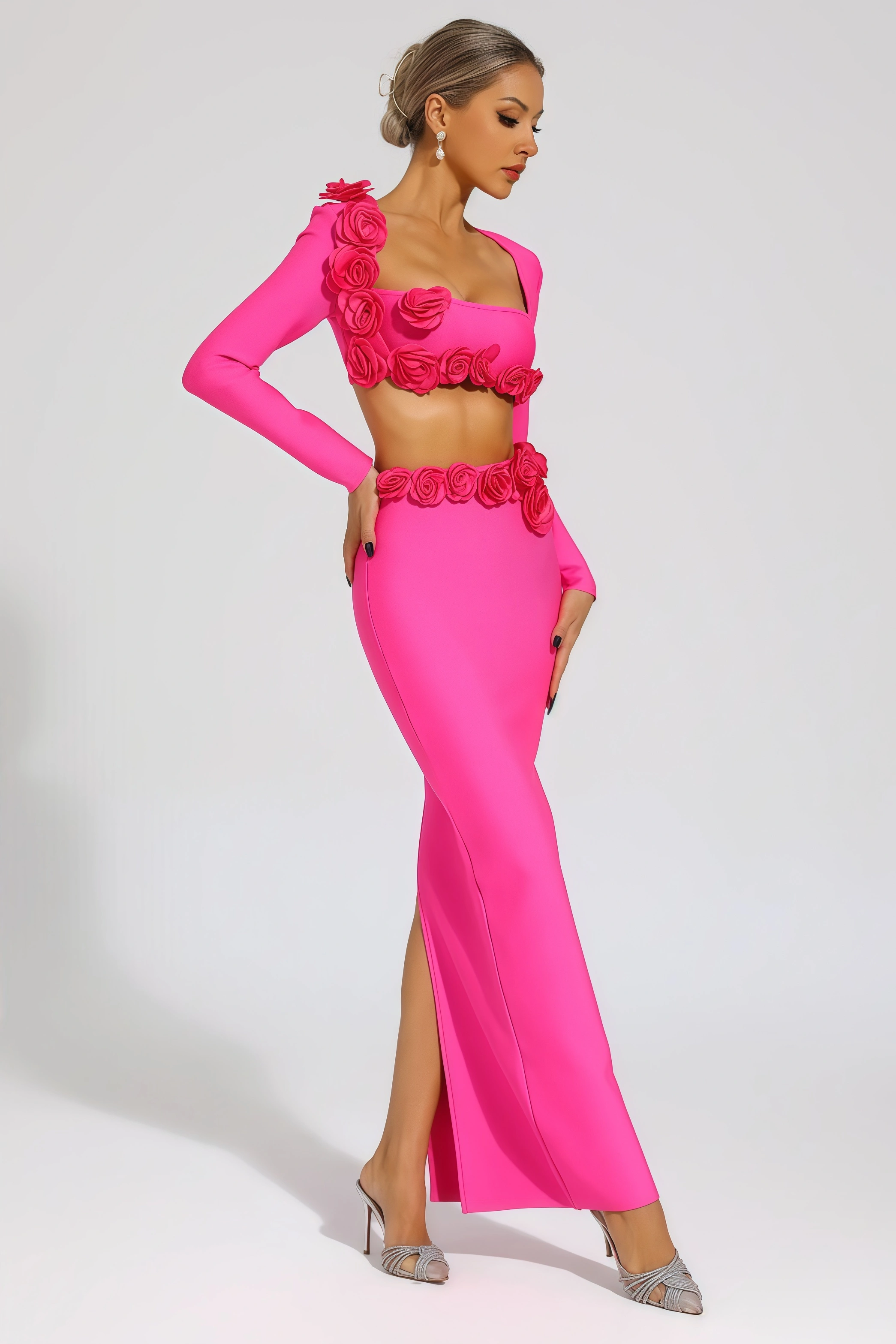 Uri Rose Flower Two Piece Set