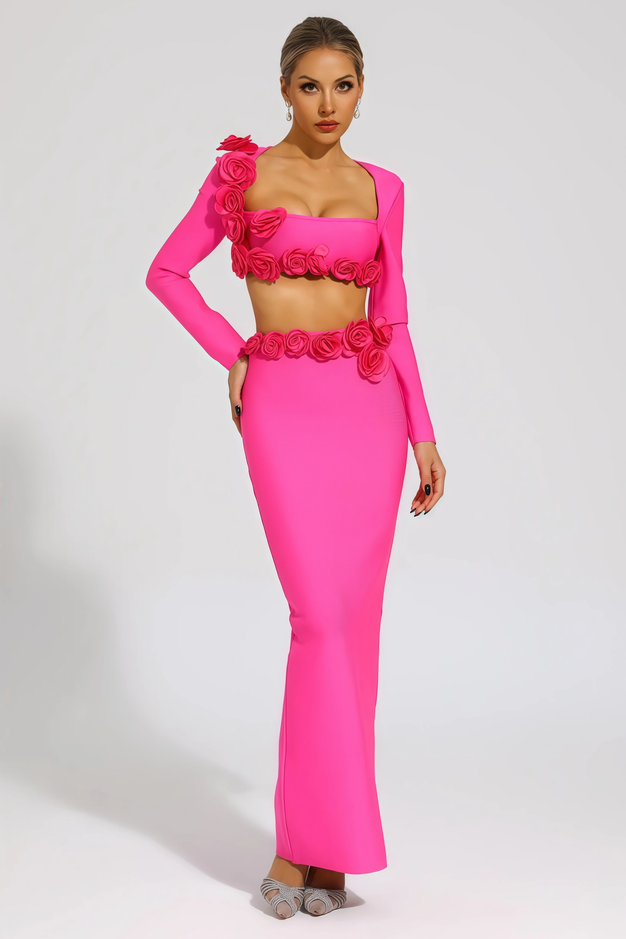 Uri Rose Flower Two Piece Set