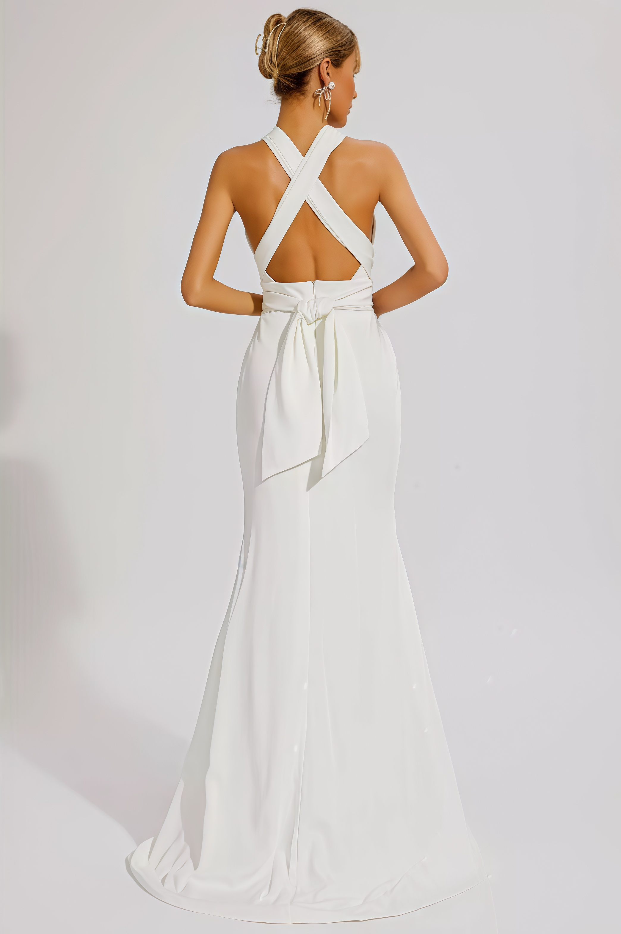 Griffin Hanging Neck Backless Maxi Dress