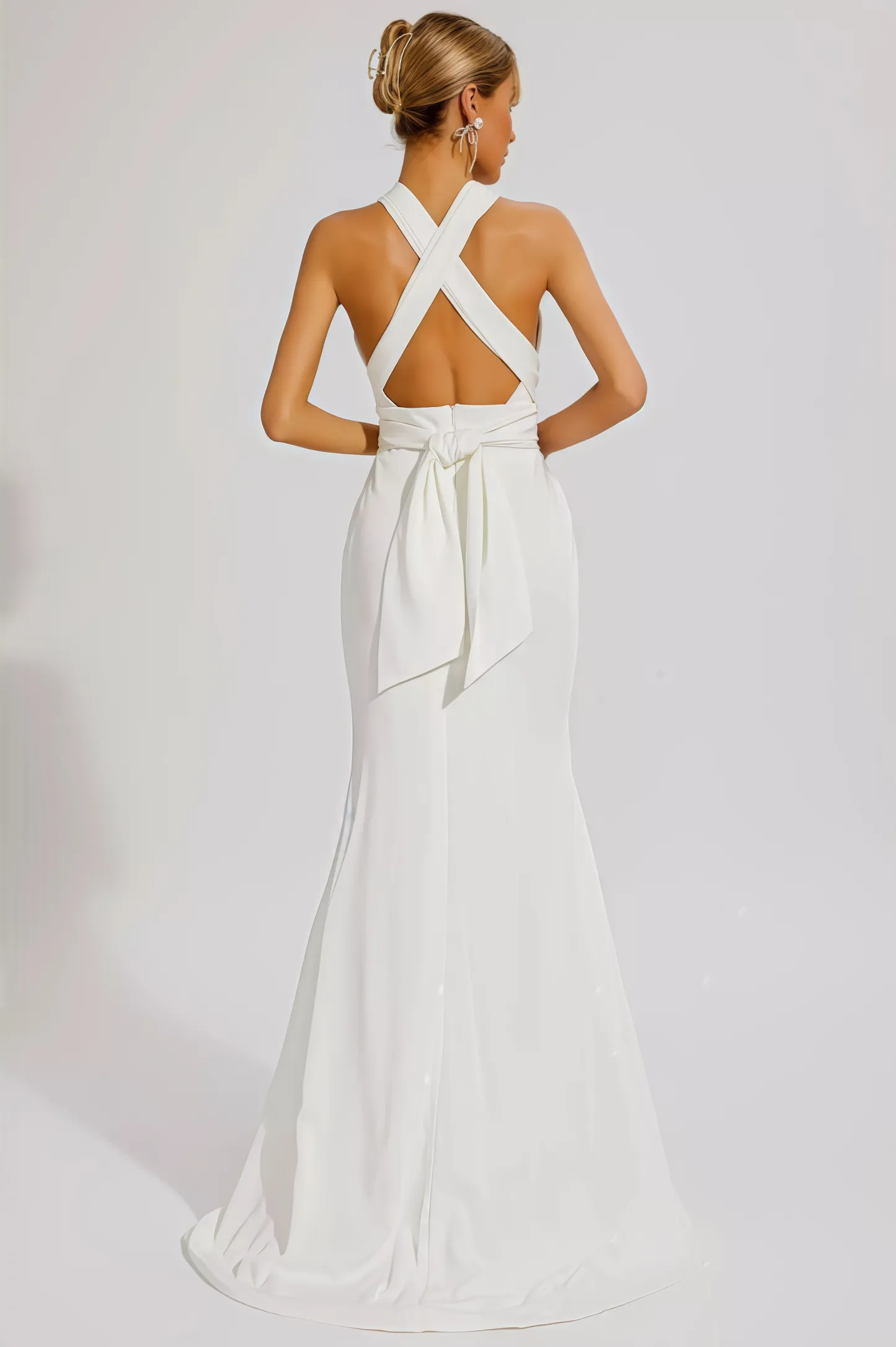 Griffin Hanging Neck Backless Maxi Dress