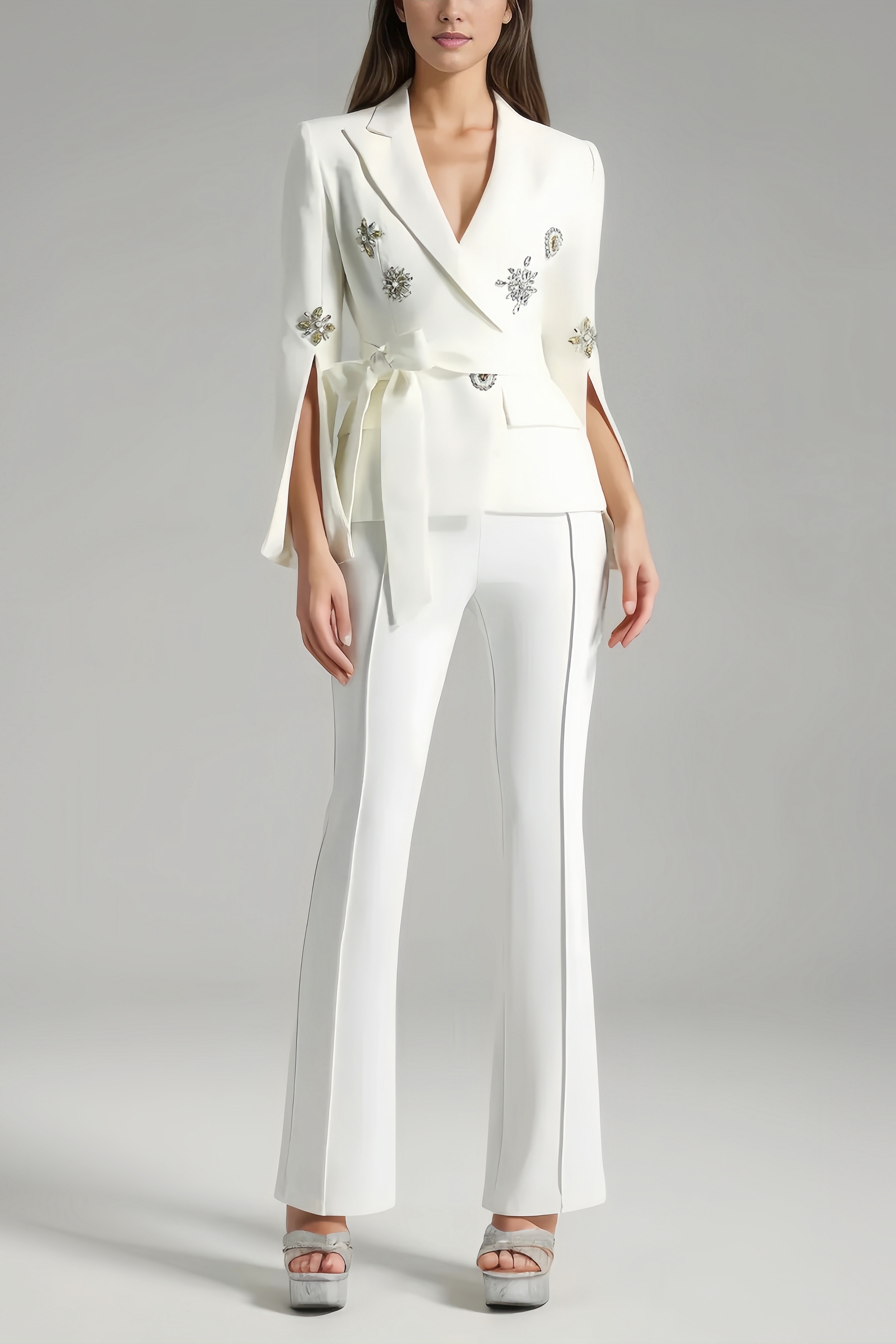 Lyvia Split Sleeve Lace-Up Blazer