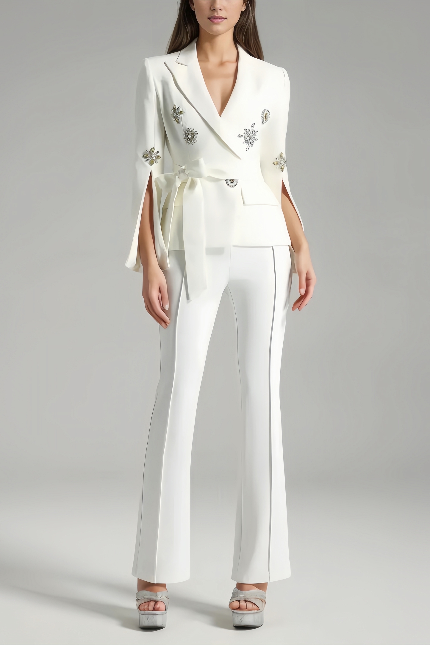 Lyvia Split Sleeve Lace-Up Blazer