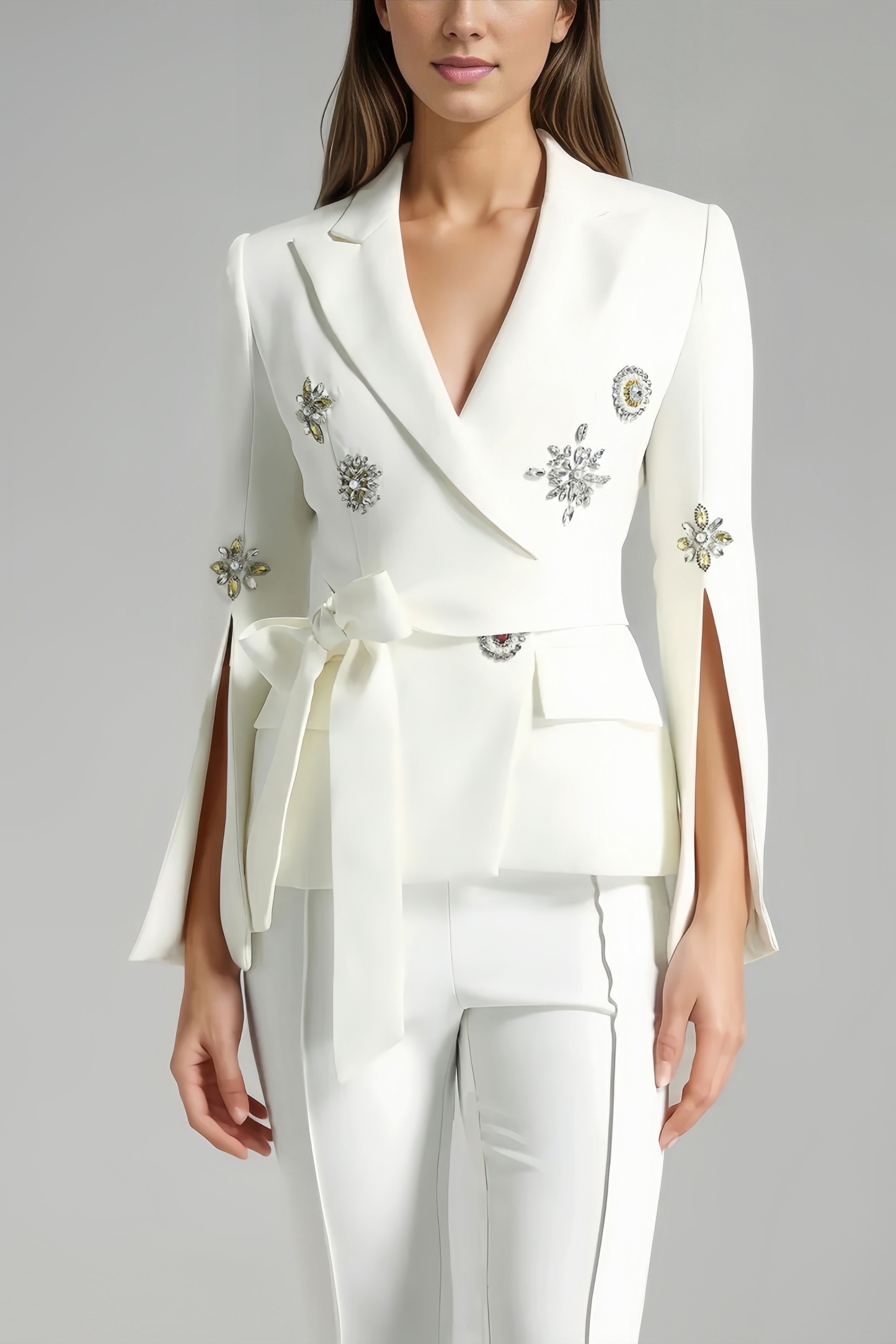 Lyvia Split Sleeve Lace-Up Blazer