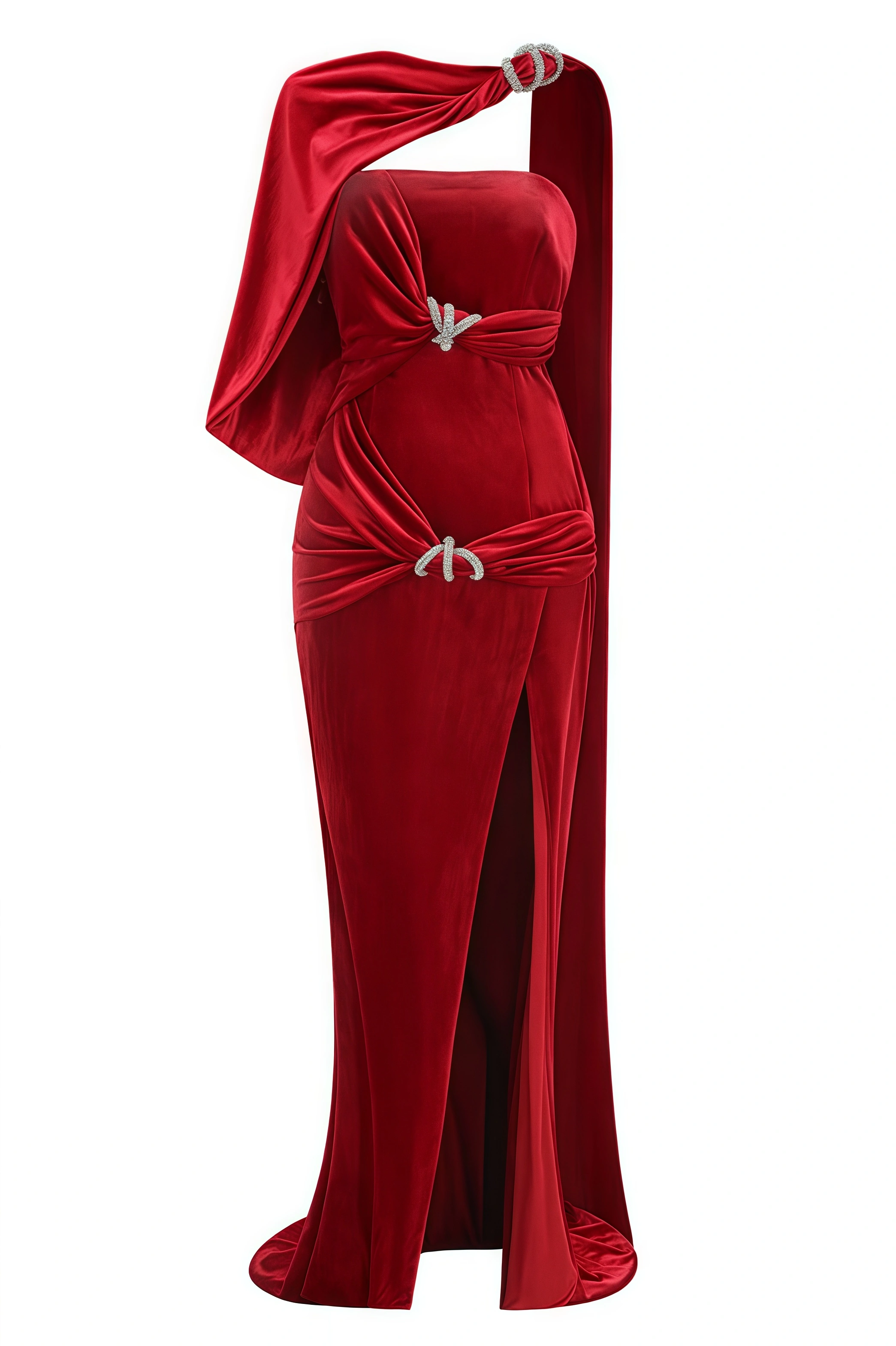 Hena Asymmetrical Caplet Maxi Dress
