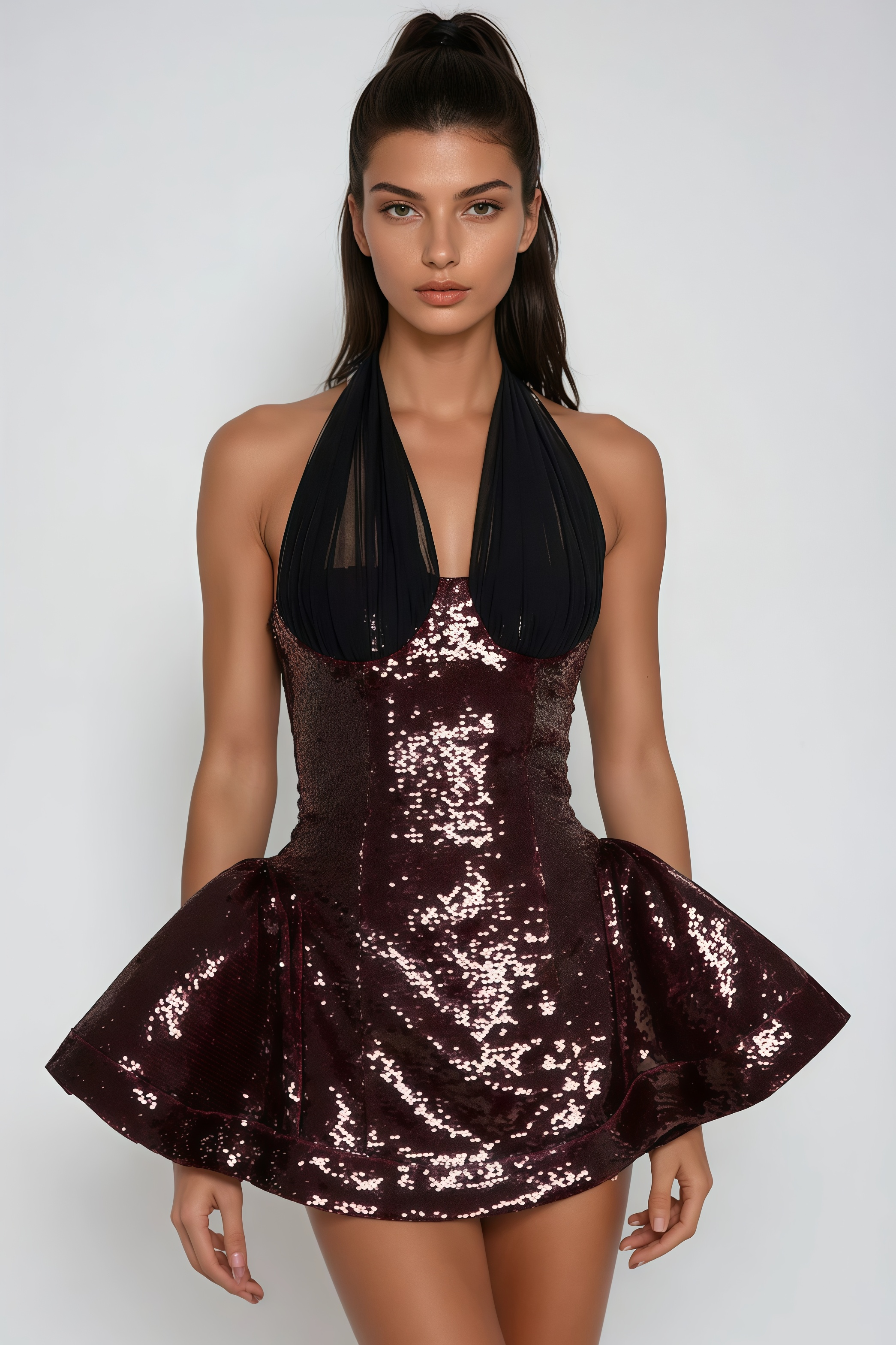Nyrixd Sequin Mesh Mini Dress