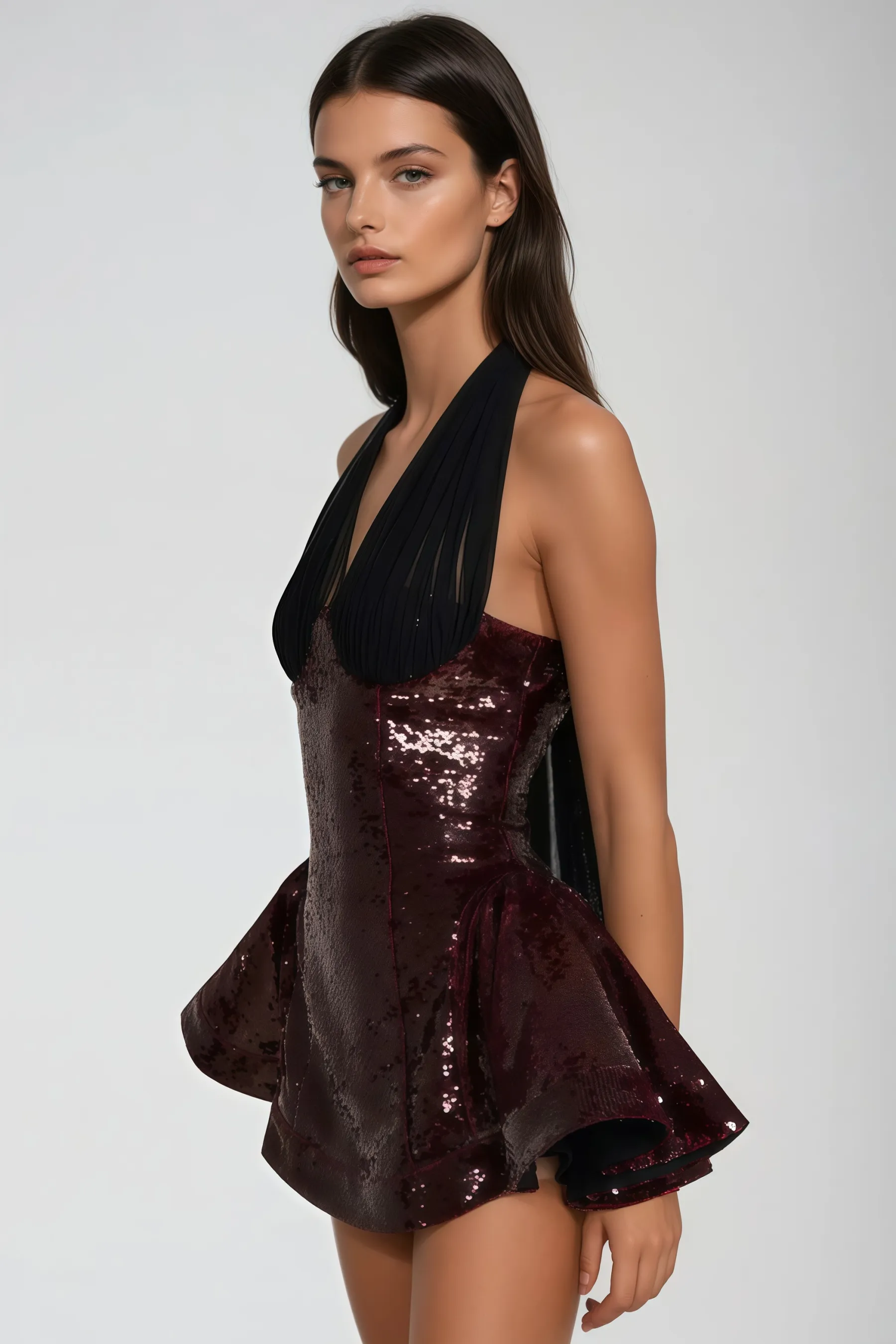 Nyrixd Sequin Mesh Mini Dress