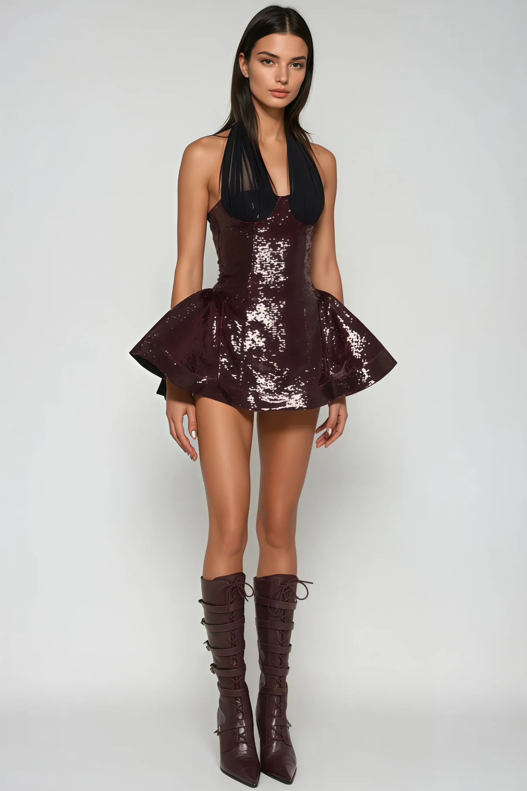 Nyrixd Sequin Mesh Mini Dress