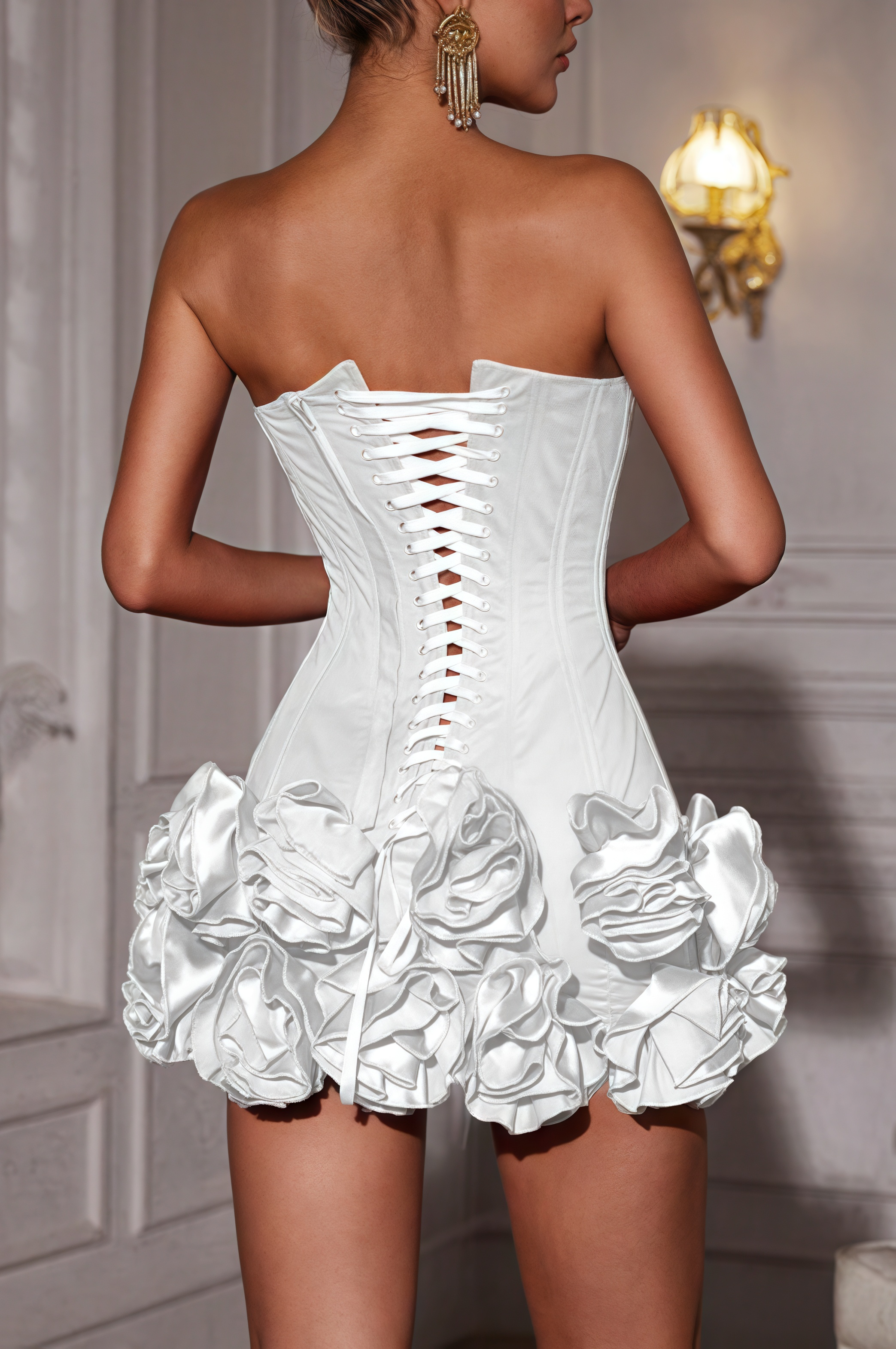 Xerxes Strapless Flower Mini Dress