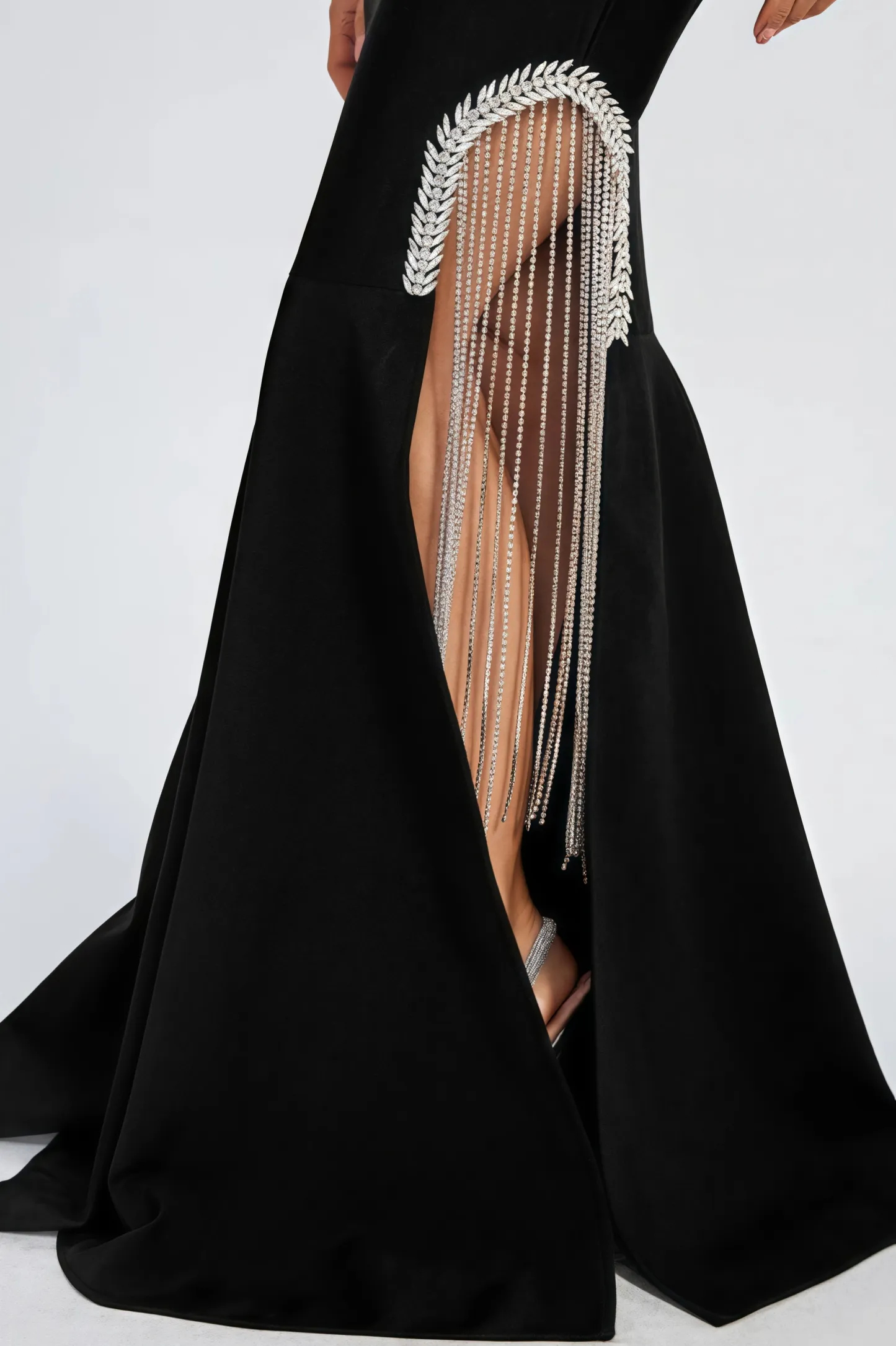 Cyrus Black Tassel Fringe Maxi Dress