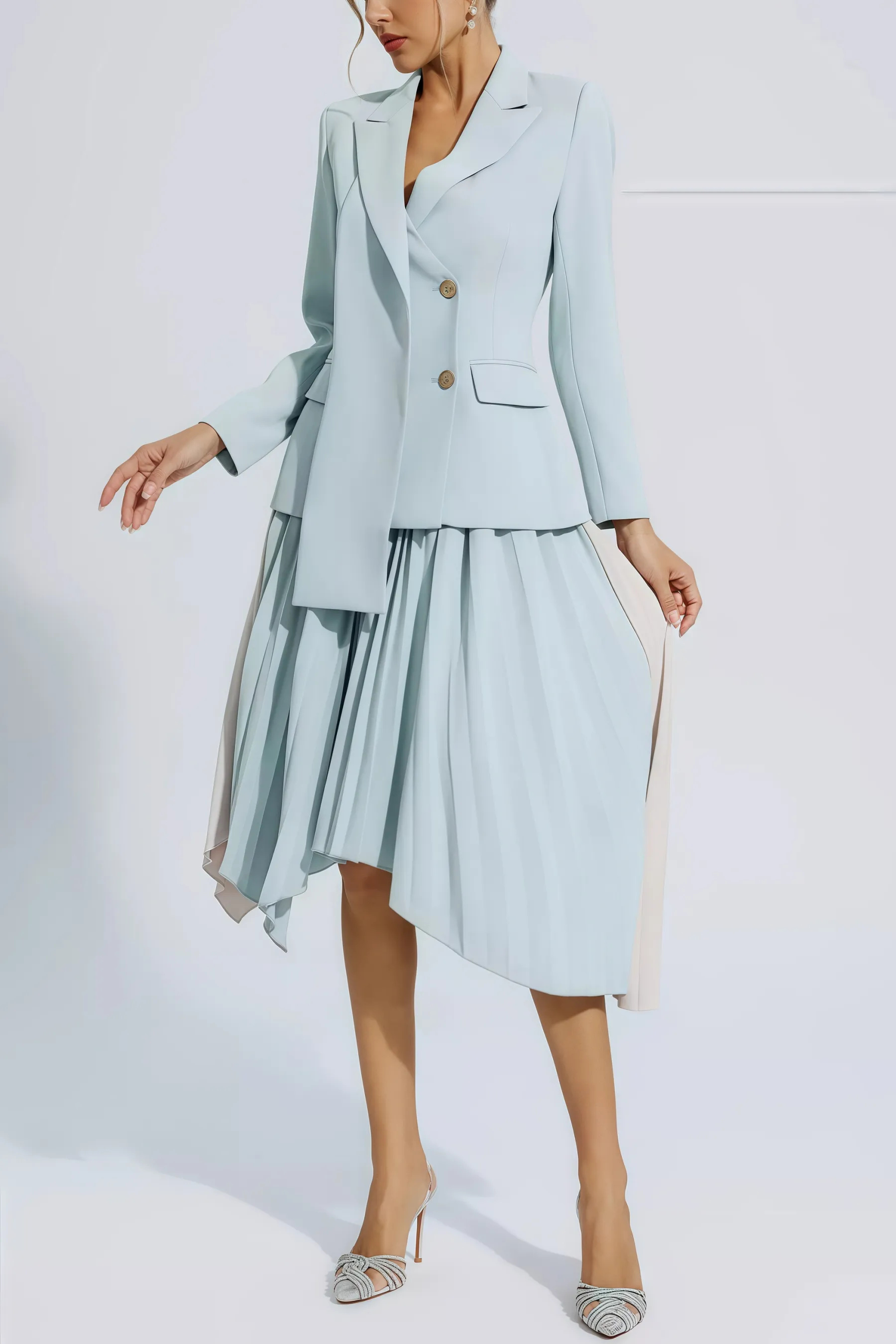 Edward Gray Ruched Blazer Set