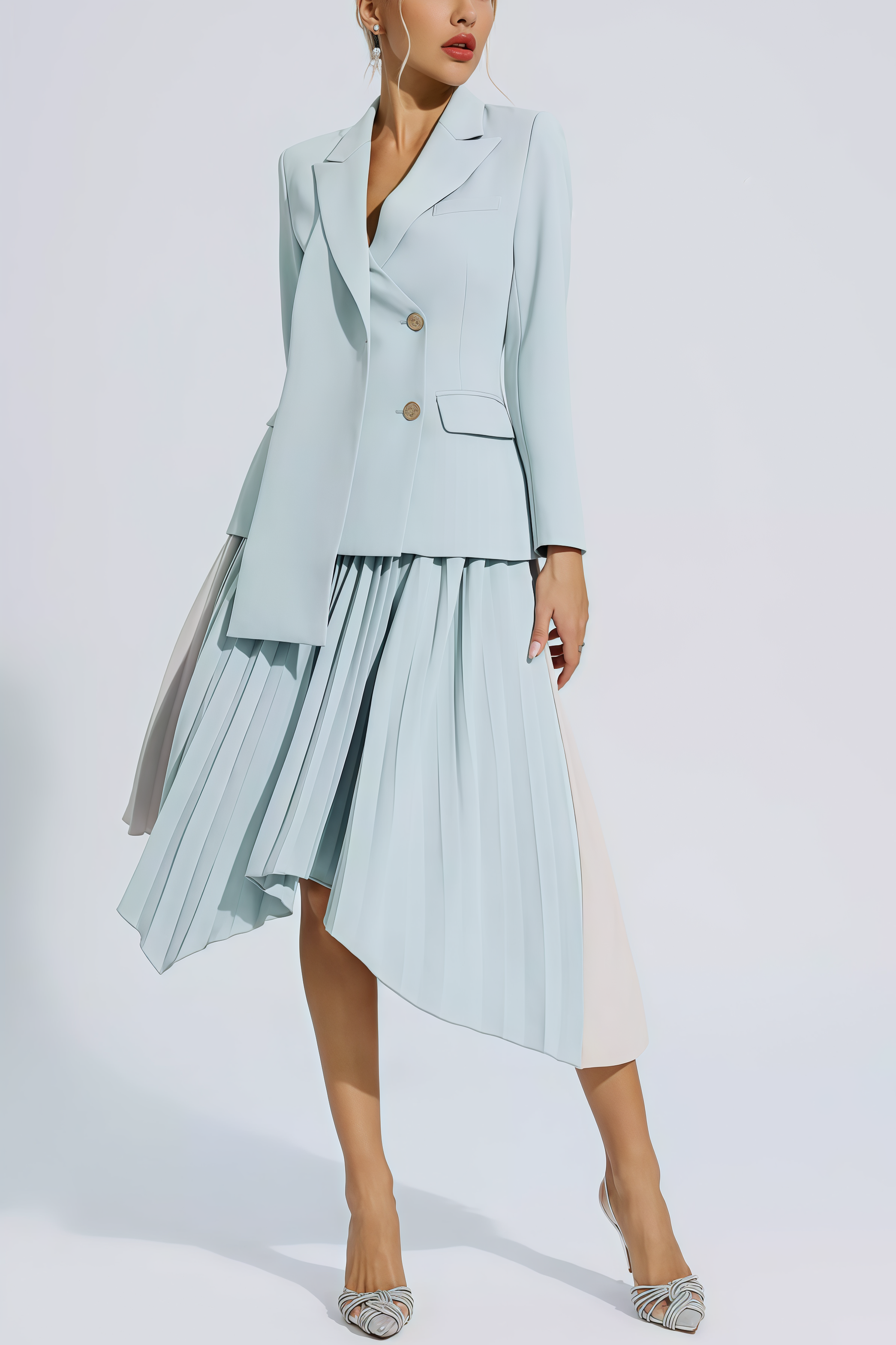 Edward Gray Ruched Blazer Set