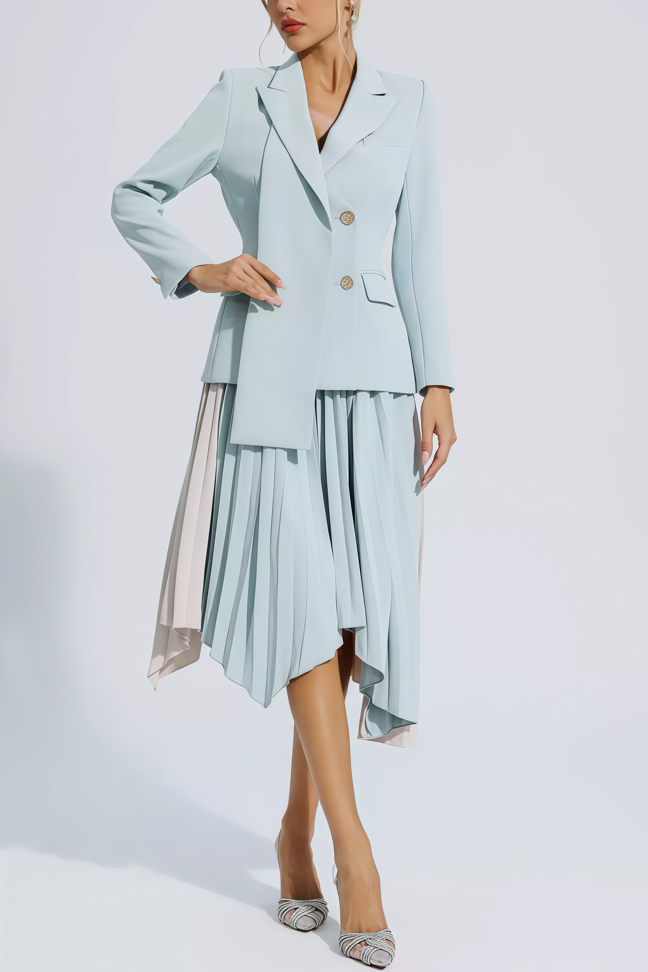Edward Gray Ruched Blazer Set