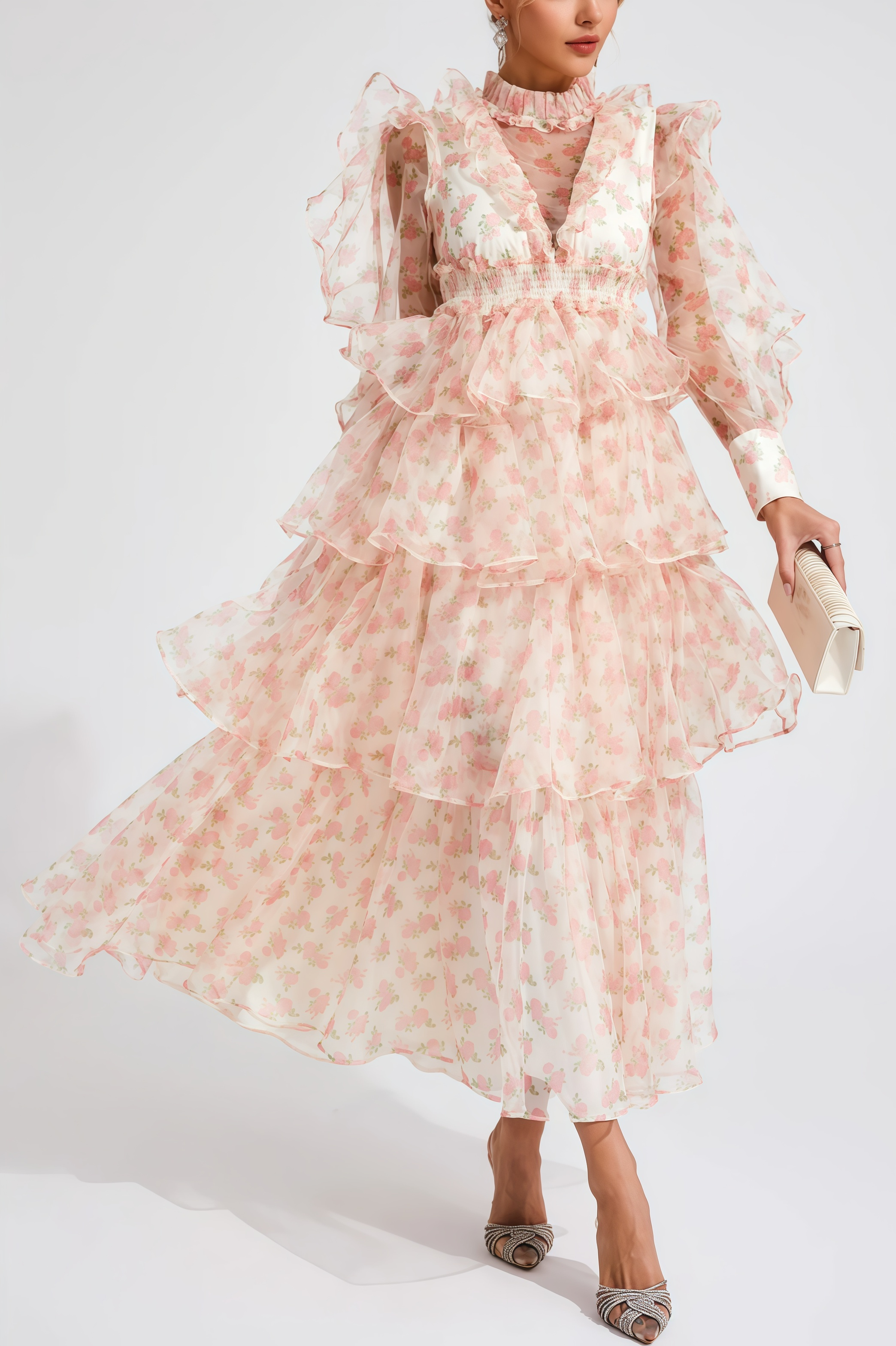 Irvan Crushed Mesh Maxi Dress