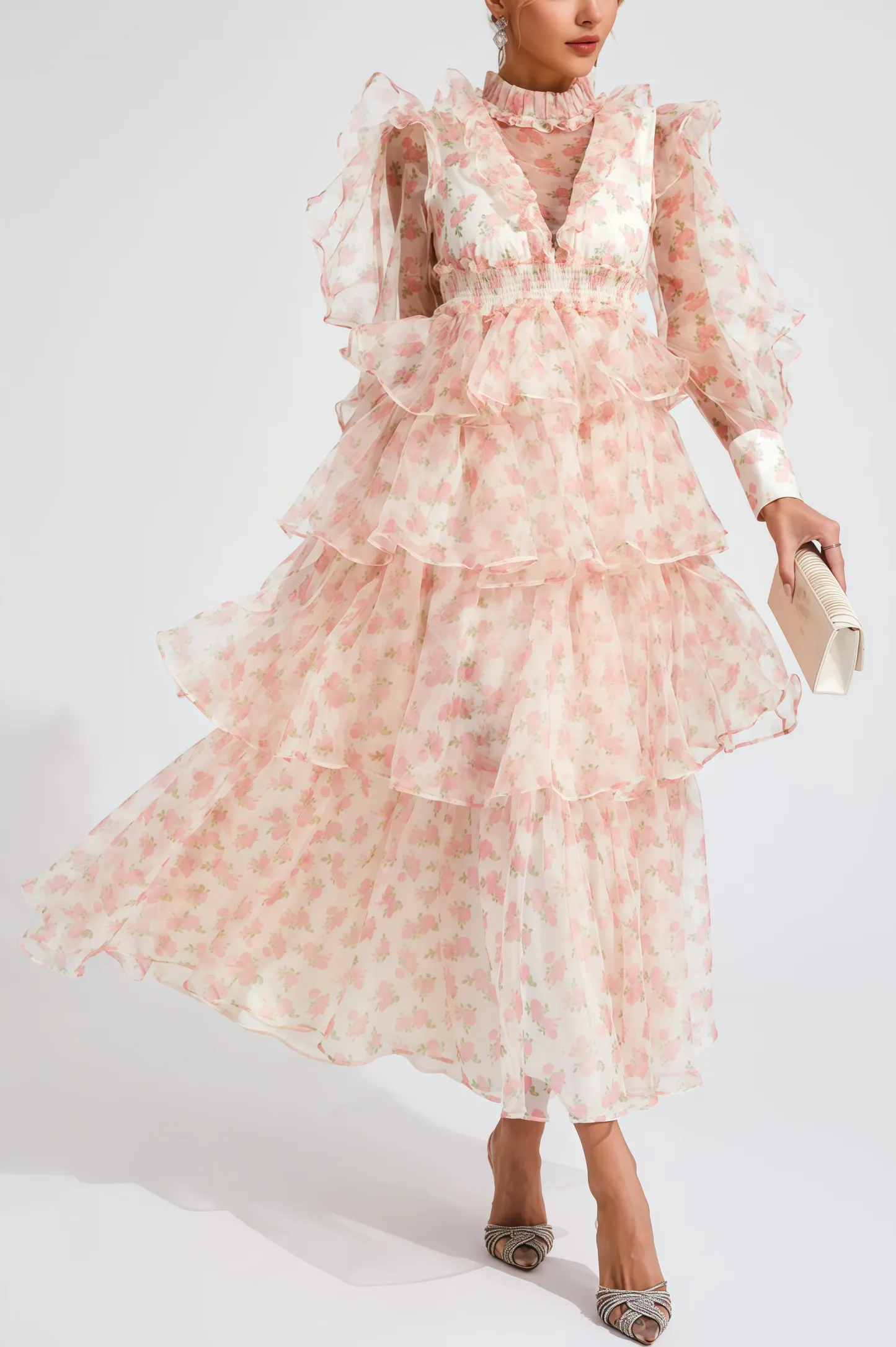 Irvan Crushed Mesh Maxi Dress