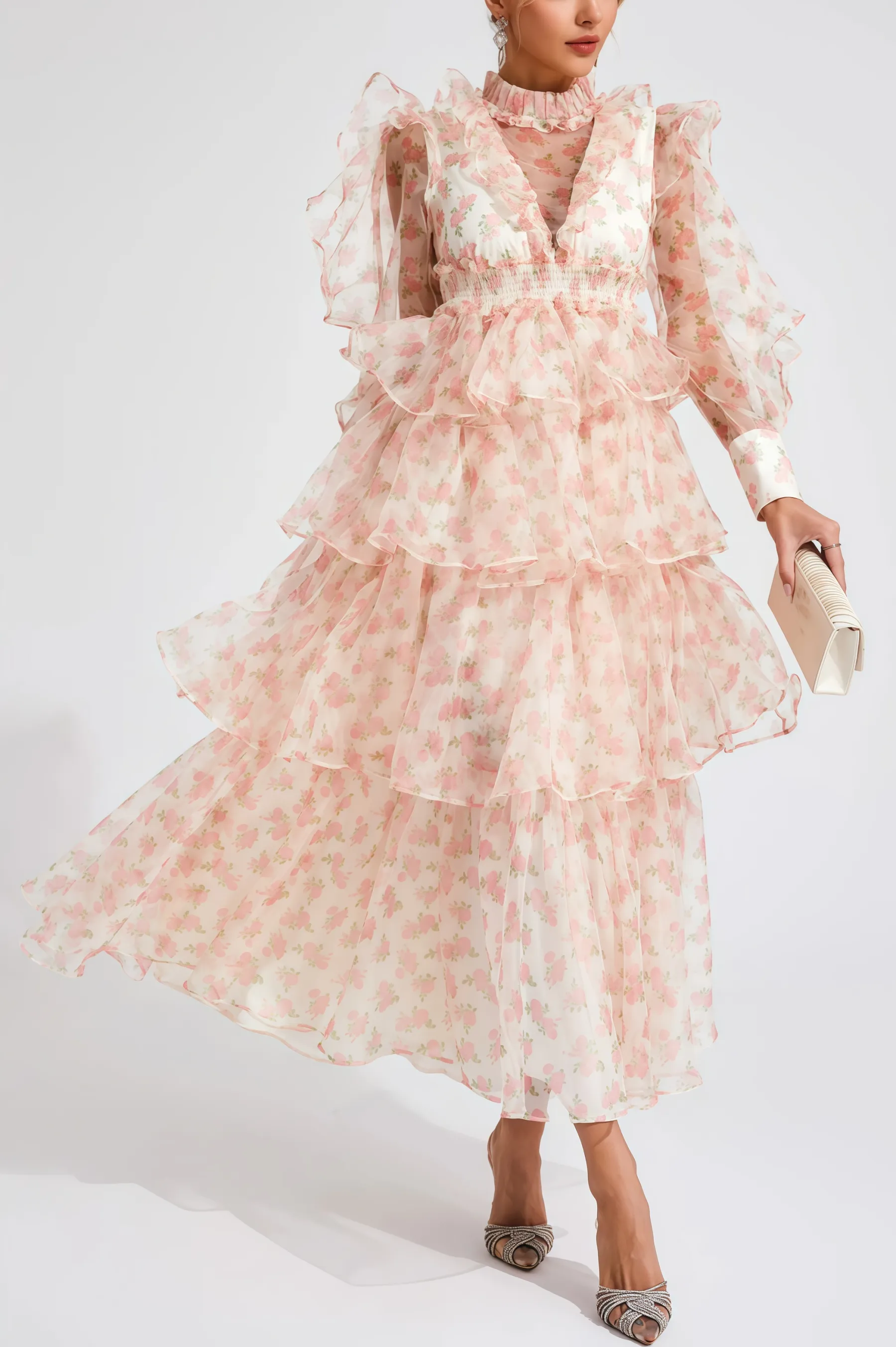 Irvan Crushed Mesh Maxi Dress