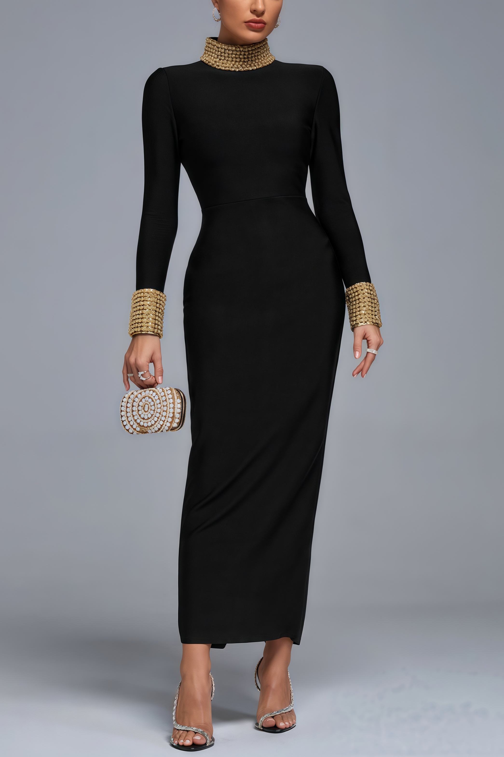 Ogaka Diamante Bandage Maxi Dress