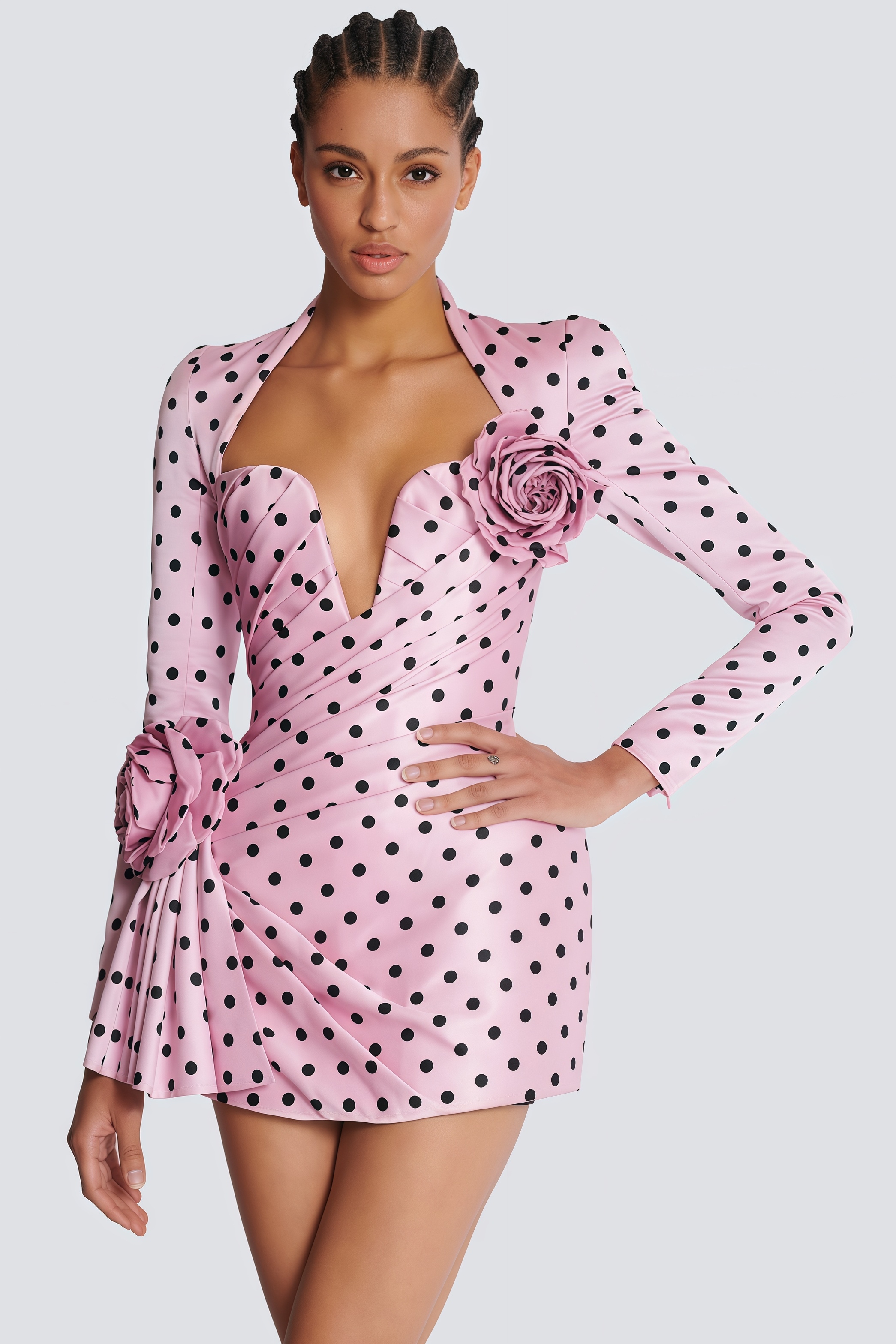 Polka Dots Printed Mini Dress