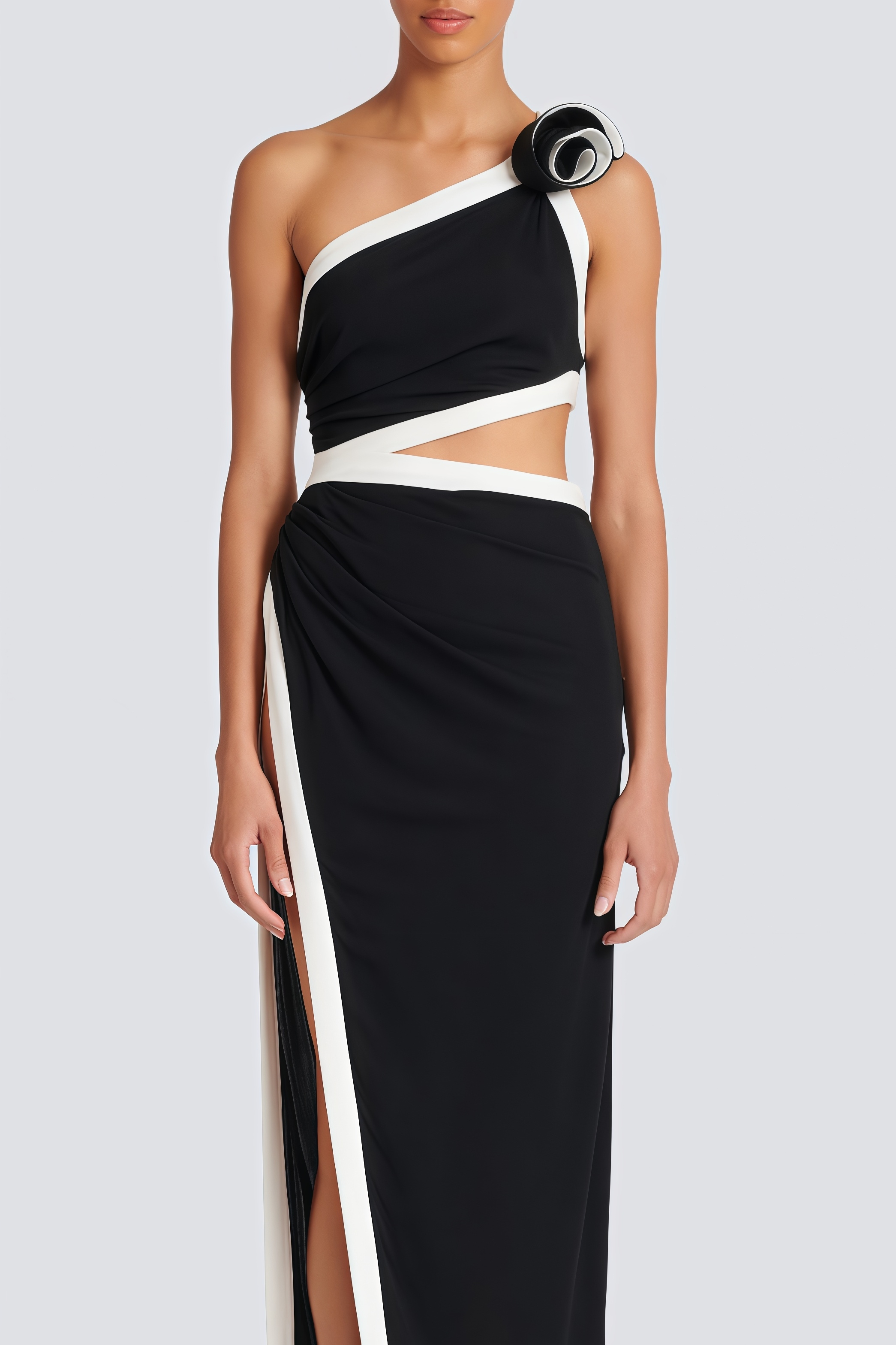 Elsie Rose Detail Asymmetric Maxi Dress
