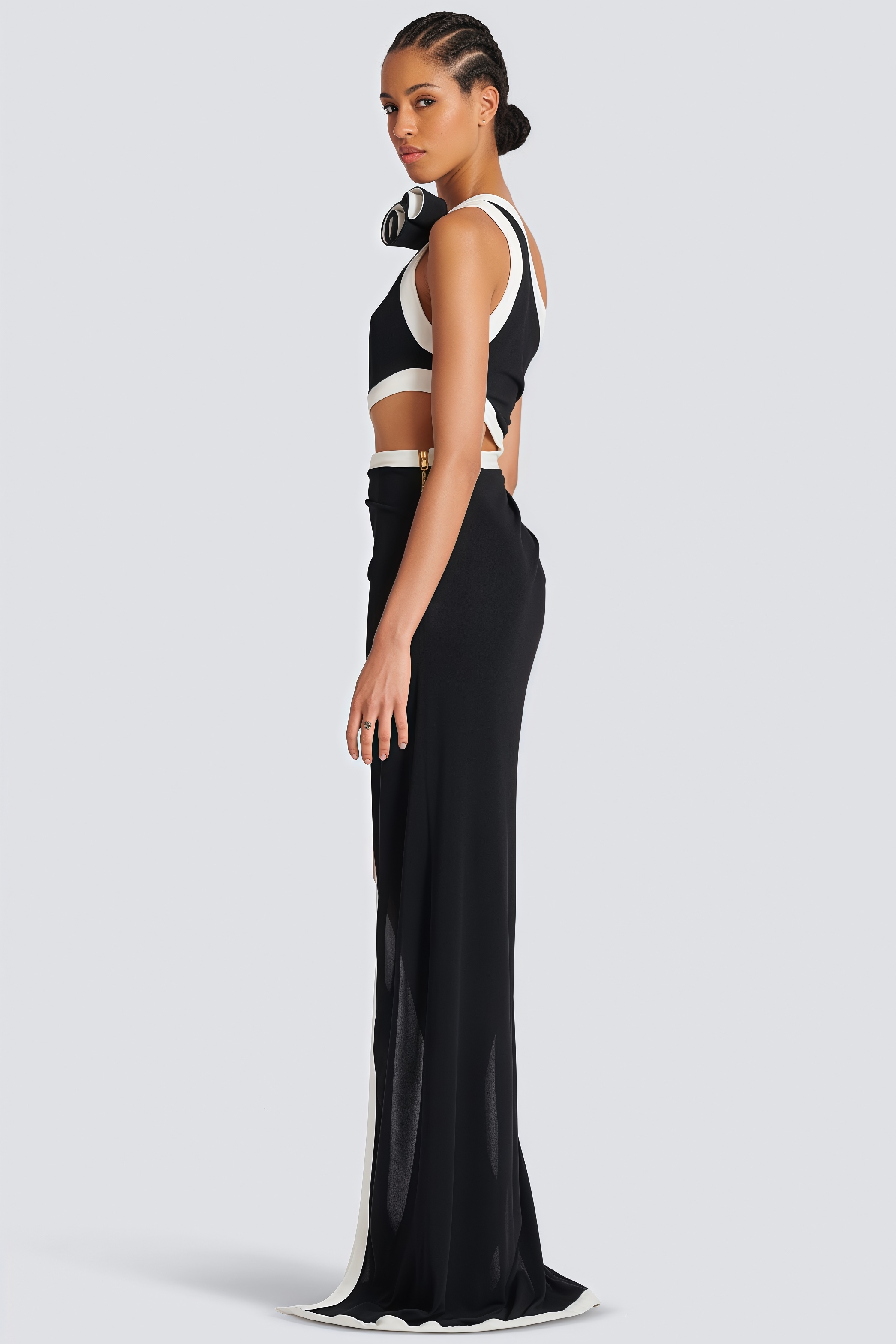 Elsie Rose Detail Asymmetric Maxi Dress