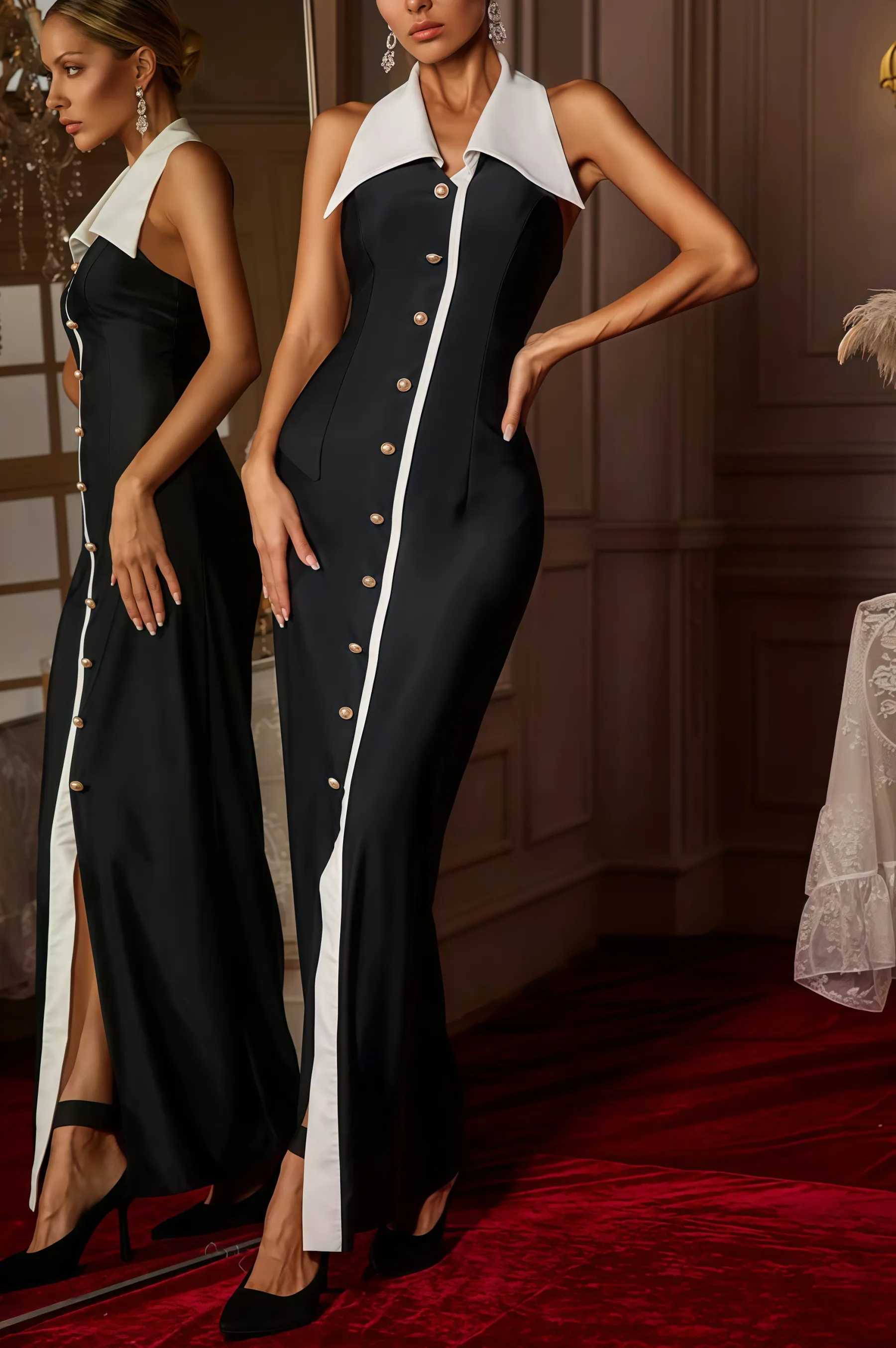 Alira Buttoned One-Step Maxi Dress