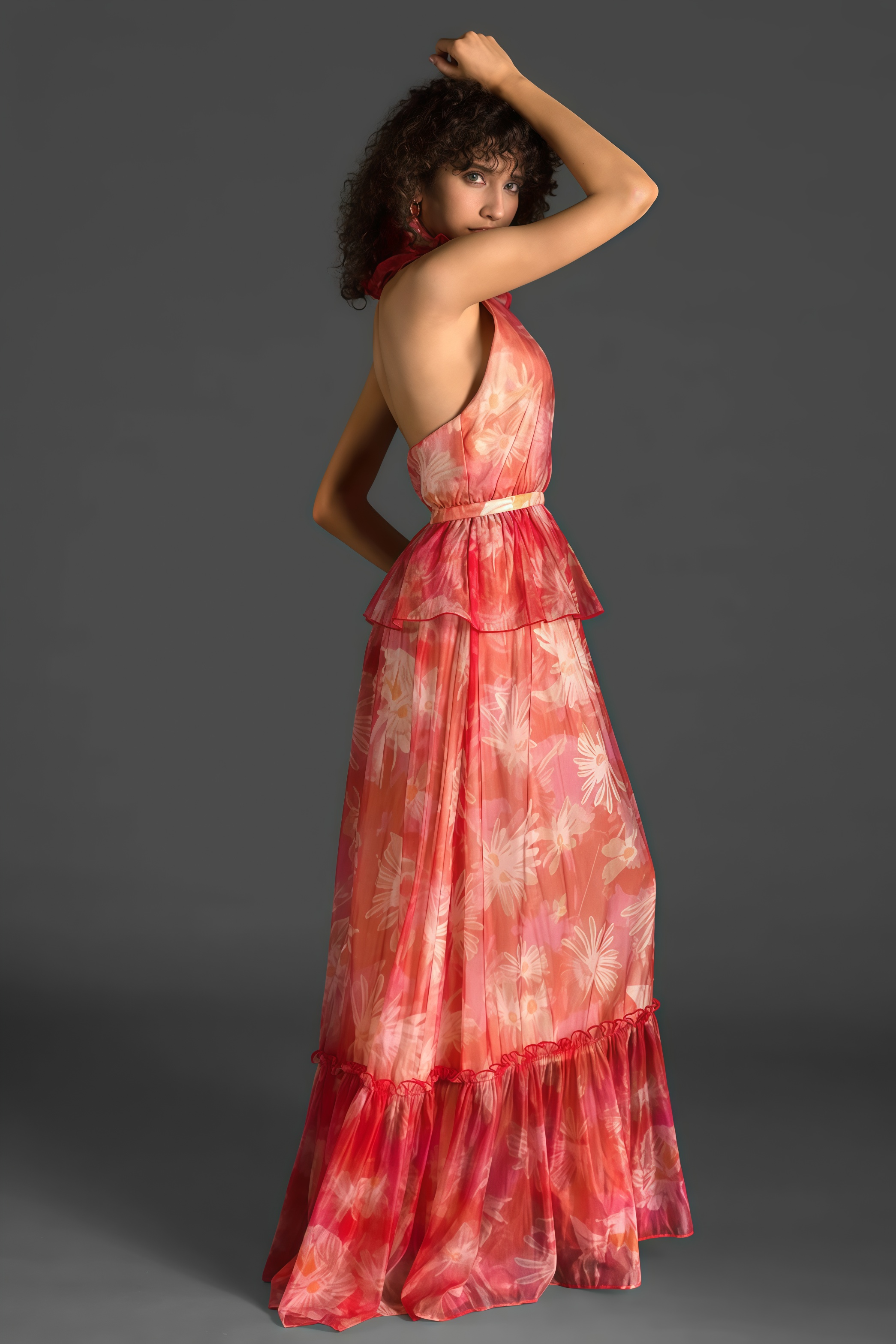 Pia V-Neck Ruffle Maxi Dress