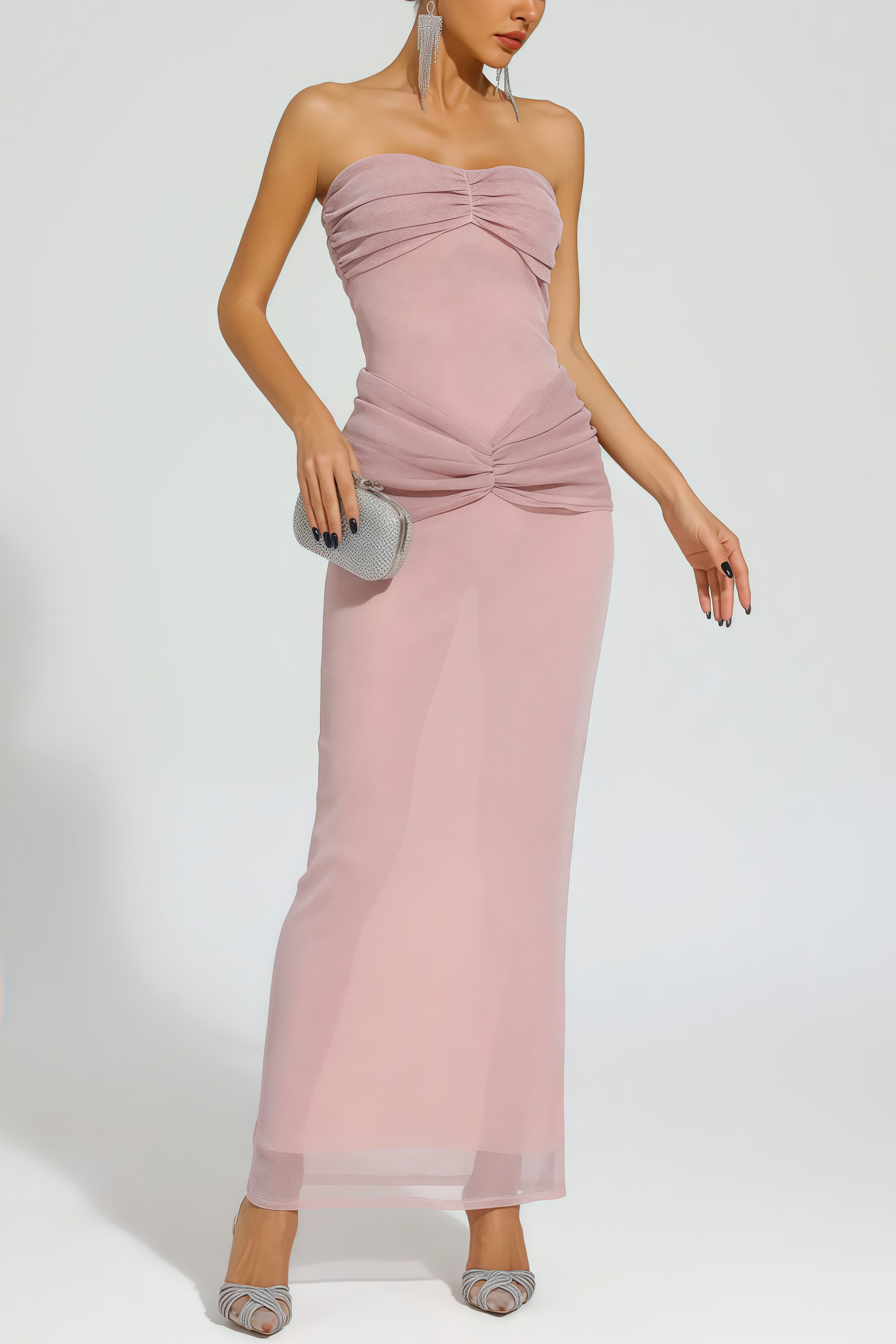 Alicg Pink Off Shoulder Maxi Dress