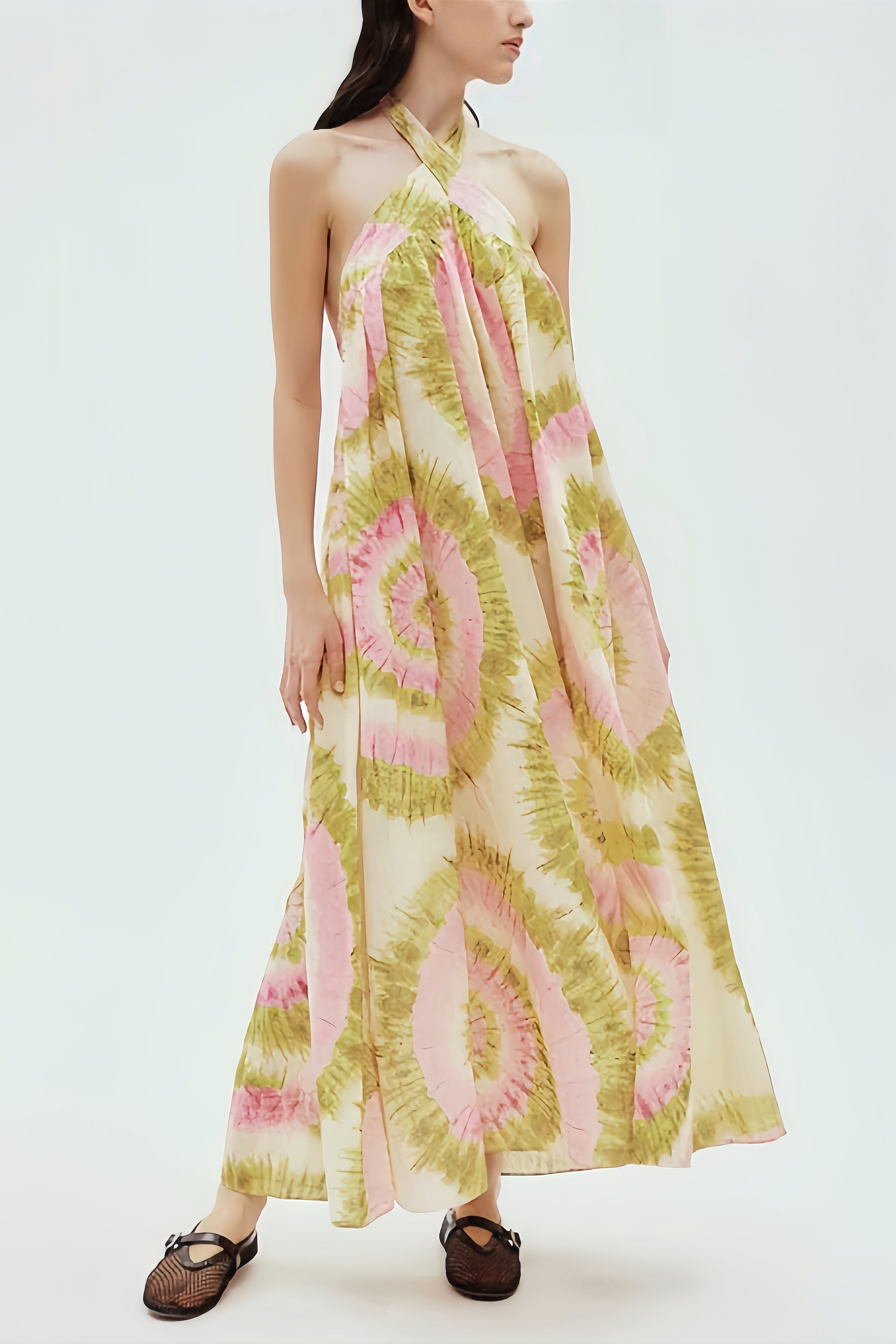 Rowdy Backless Printed Maxi Dress