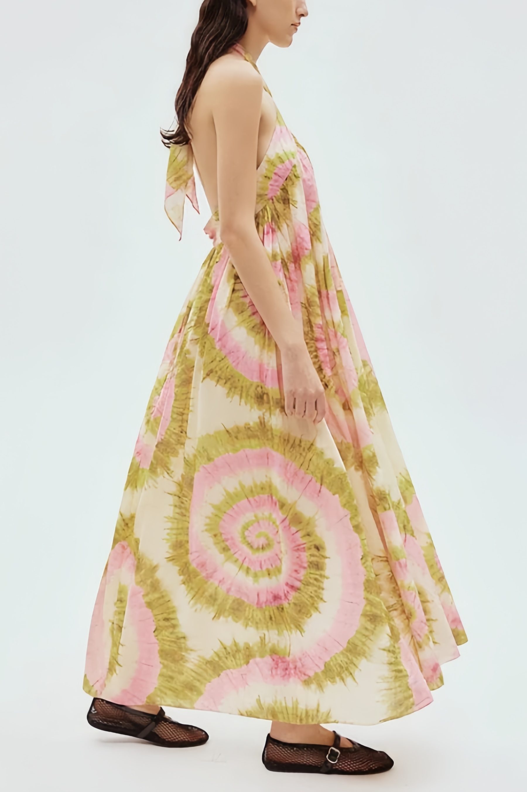 Rowdy Backless Printed Maxi Dress