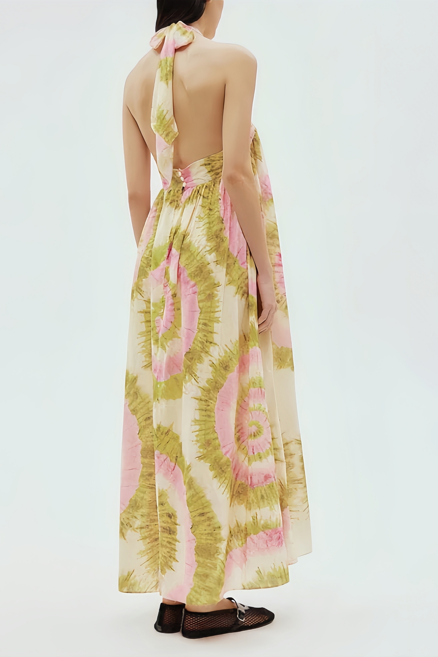 Rowdy Backless Printed Maxi Dress