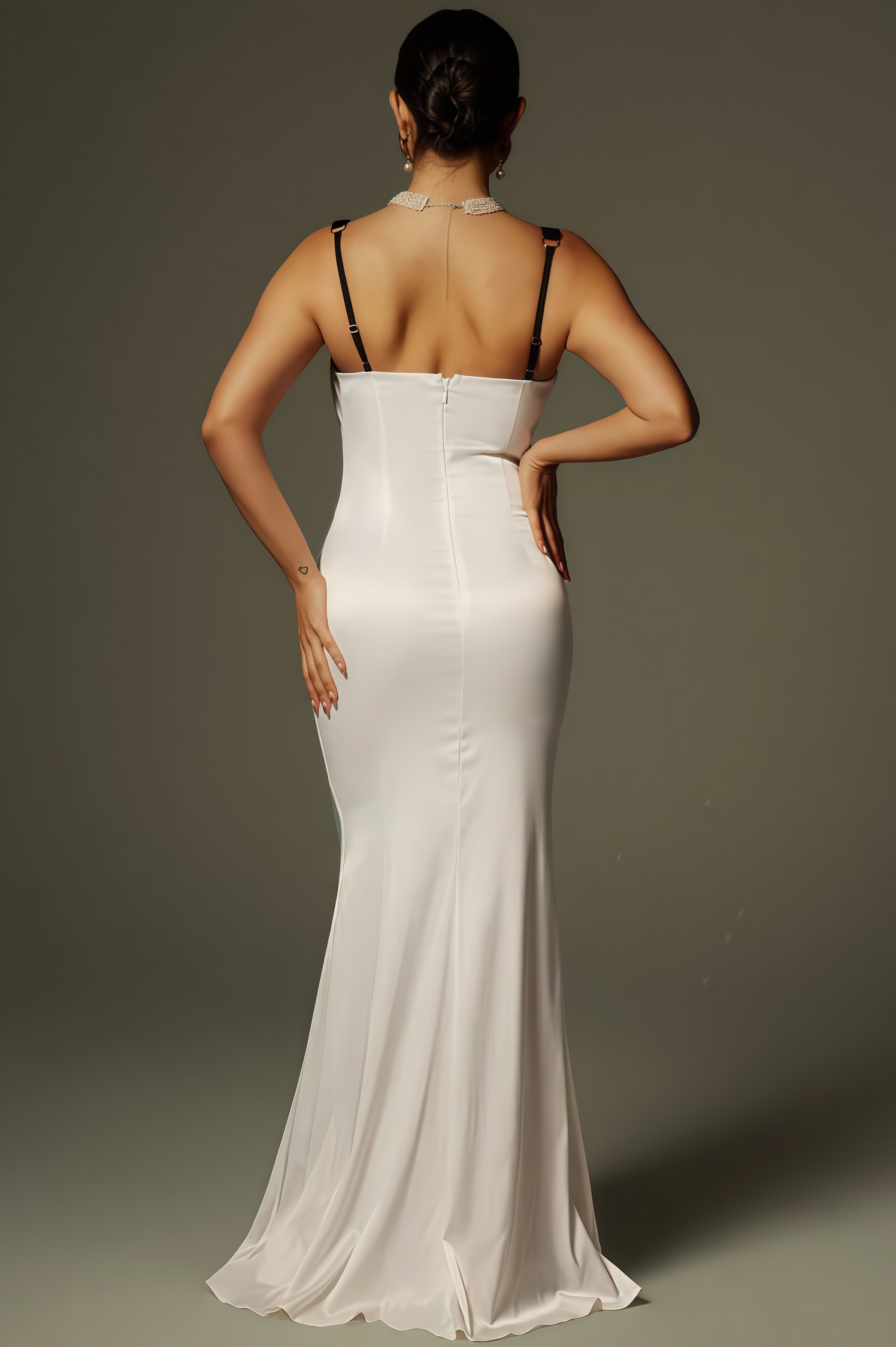 Quentin Plunge Neck Satin Maxi Dress