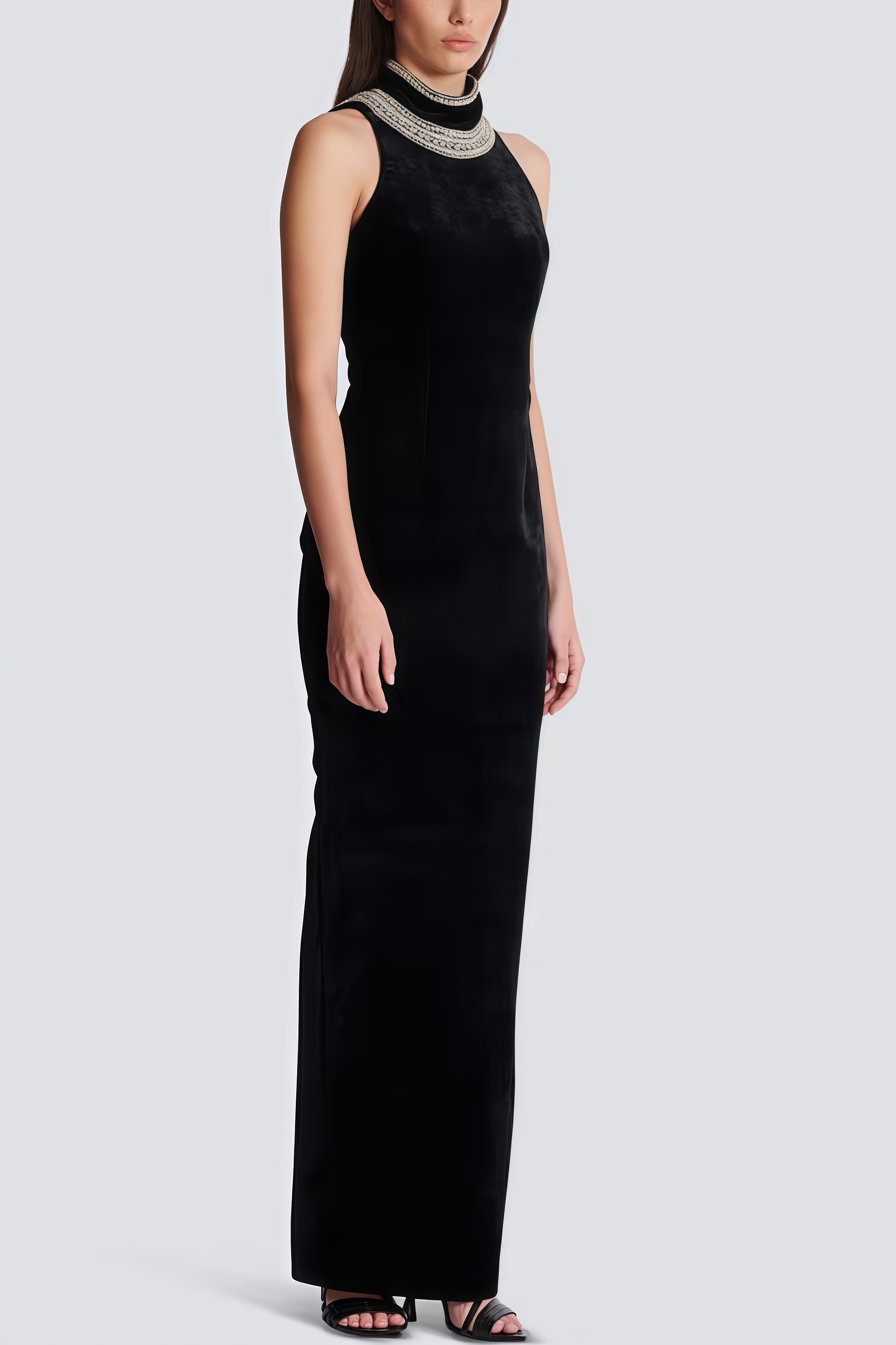Islasd Beaded Backless Maxi Dress