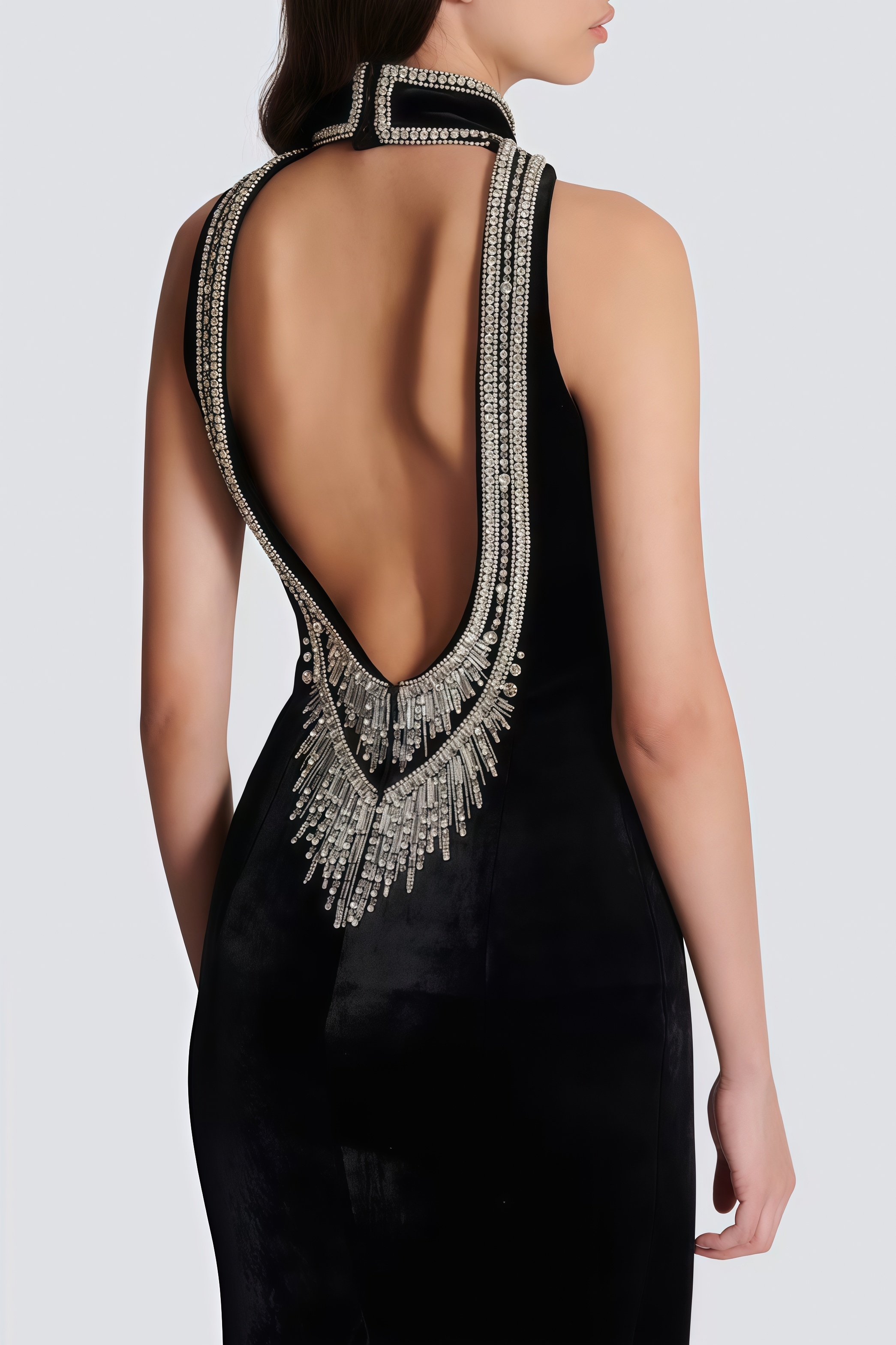 Islasd Beaded Backless Maxi Dress