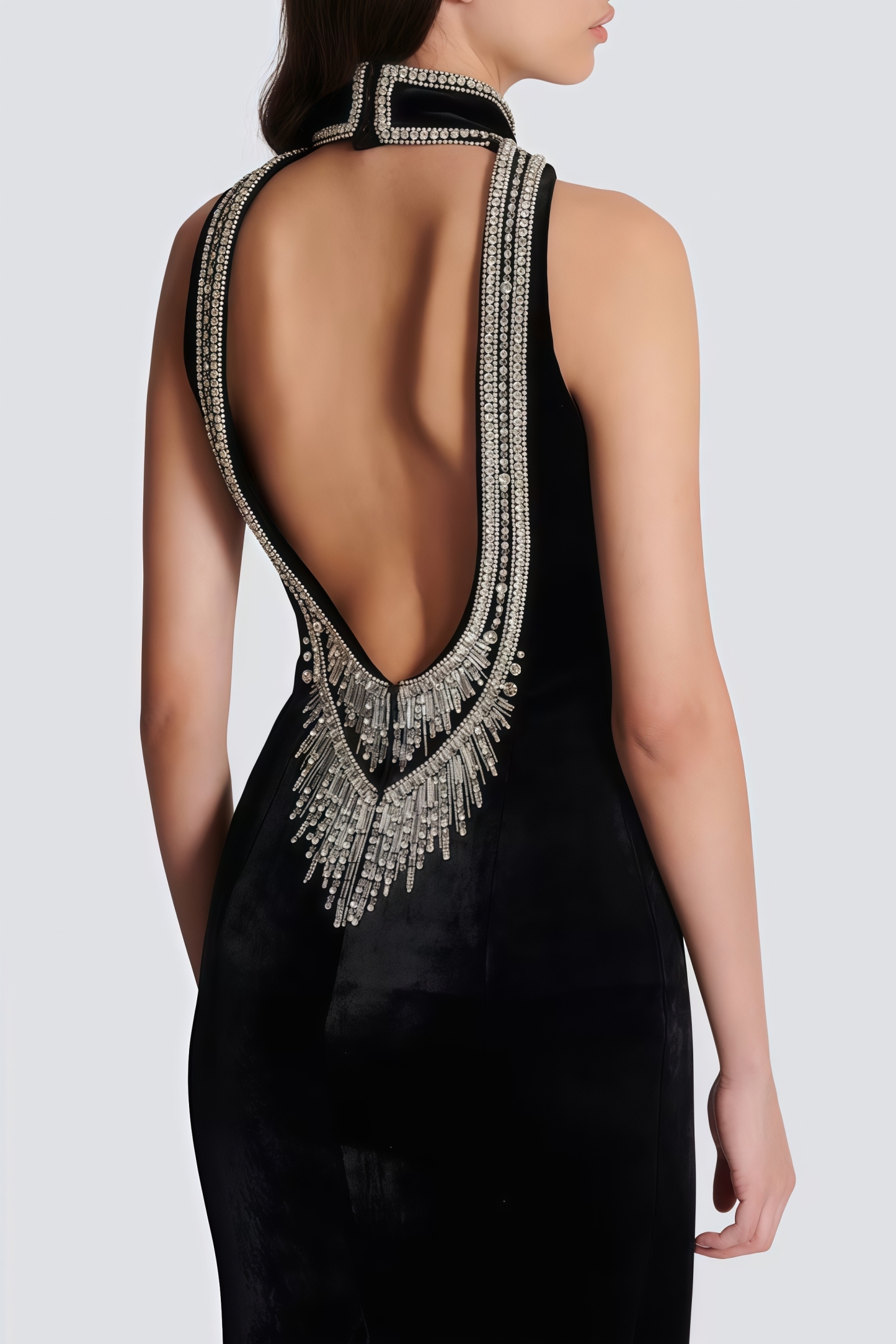 Islasd Beaded Backless Maxi Dress