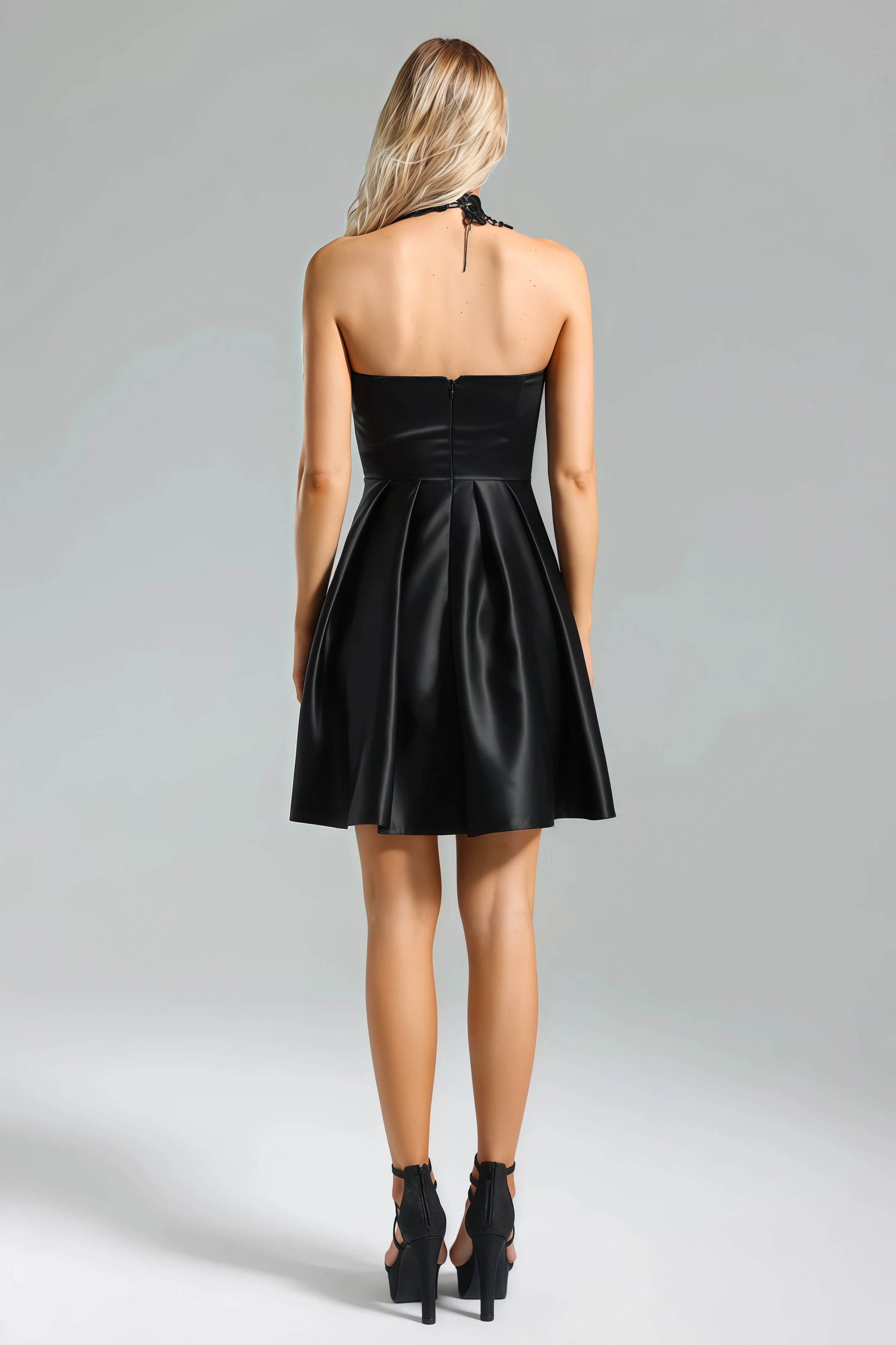 Nirina Deborah Satin Strappy Mini Dress
